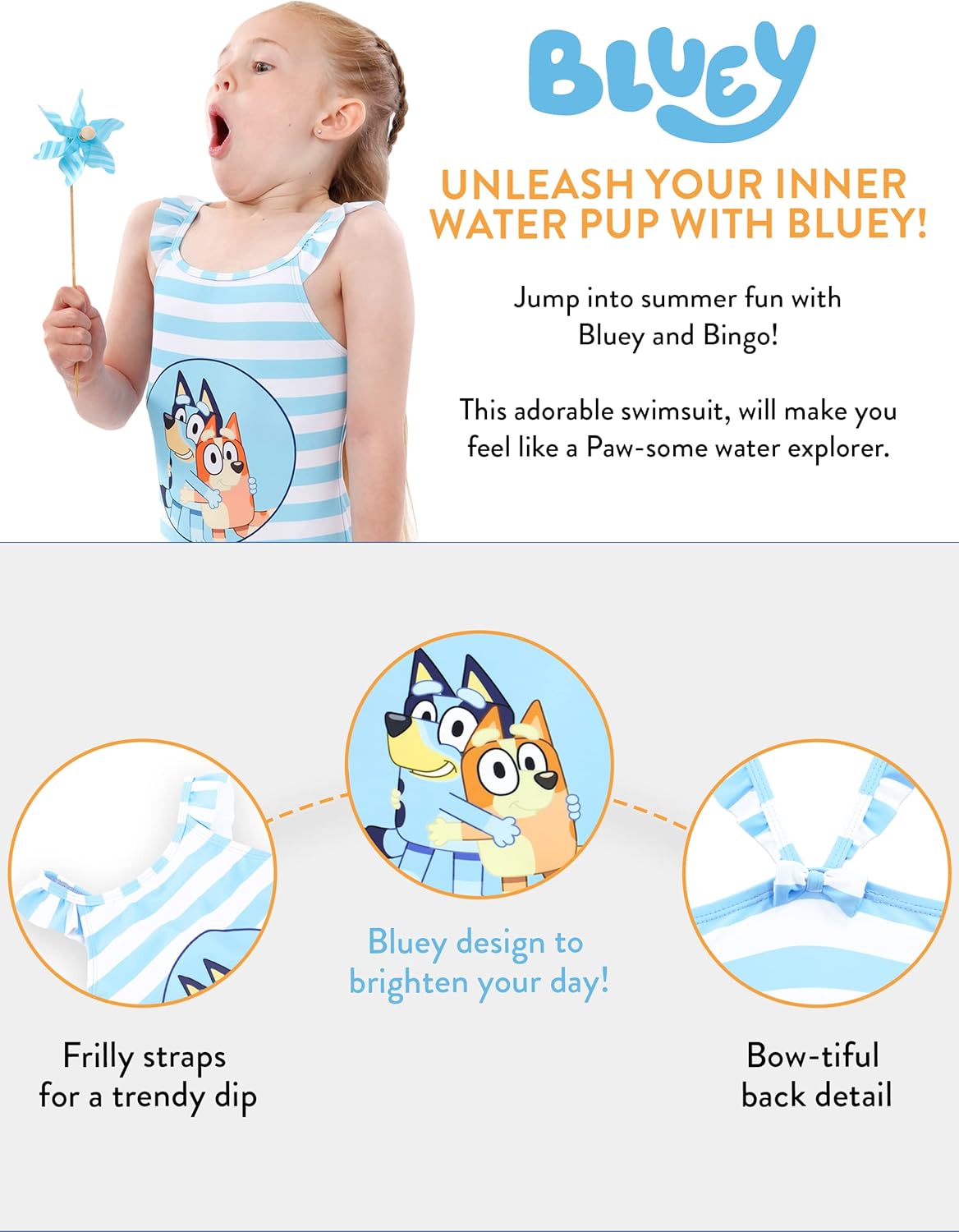 Bluey Girls Swimming Costume