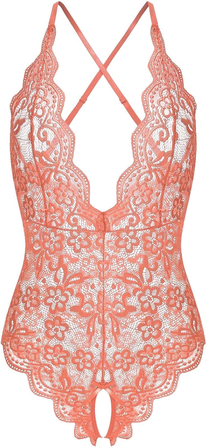 Womens V-Neck Embroidered Cut-Out Chemise with Lace neckline Stylish Comfortable