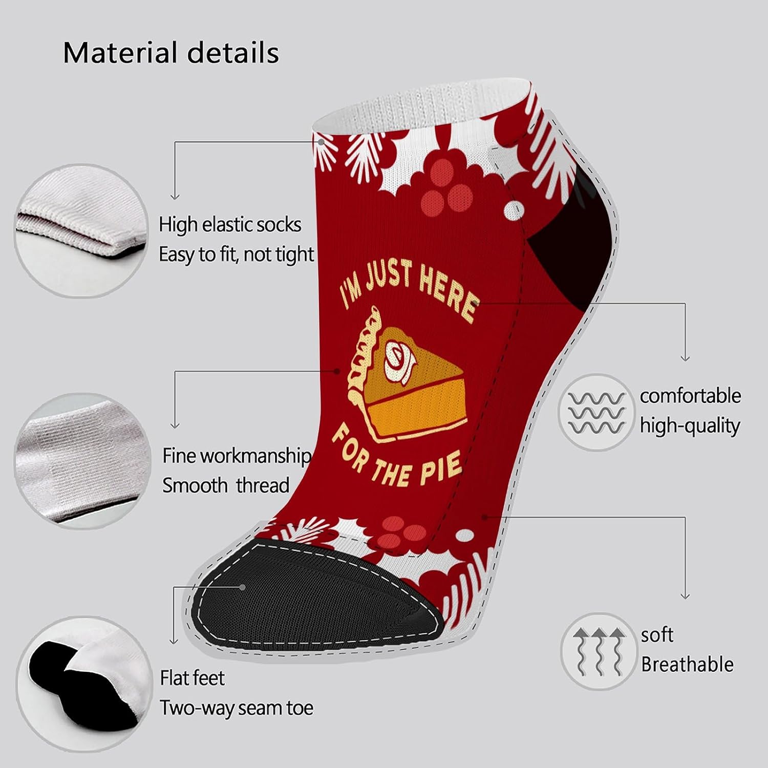 Just Here For The Pie Mens Socks