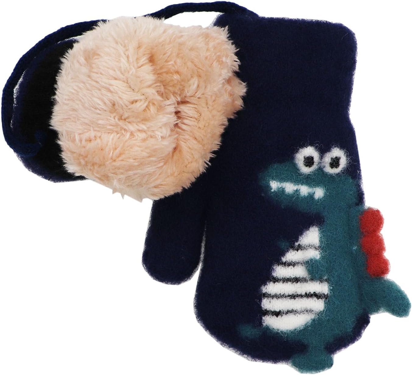 Dinosaur Winter Knit Mittens for Toddler