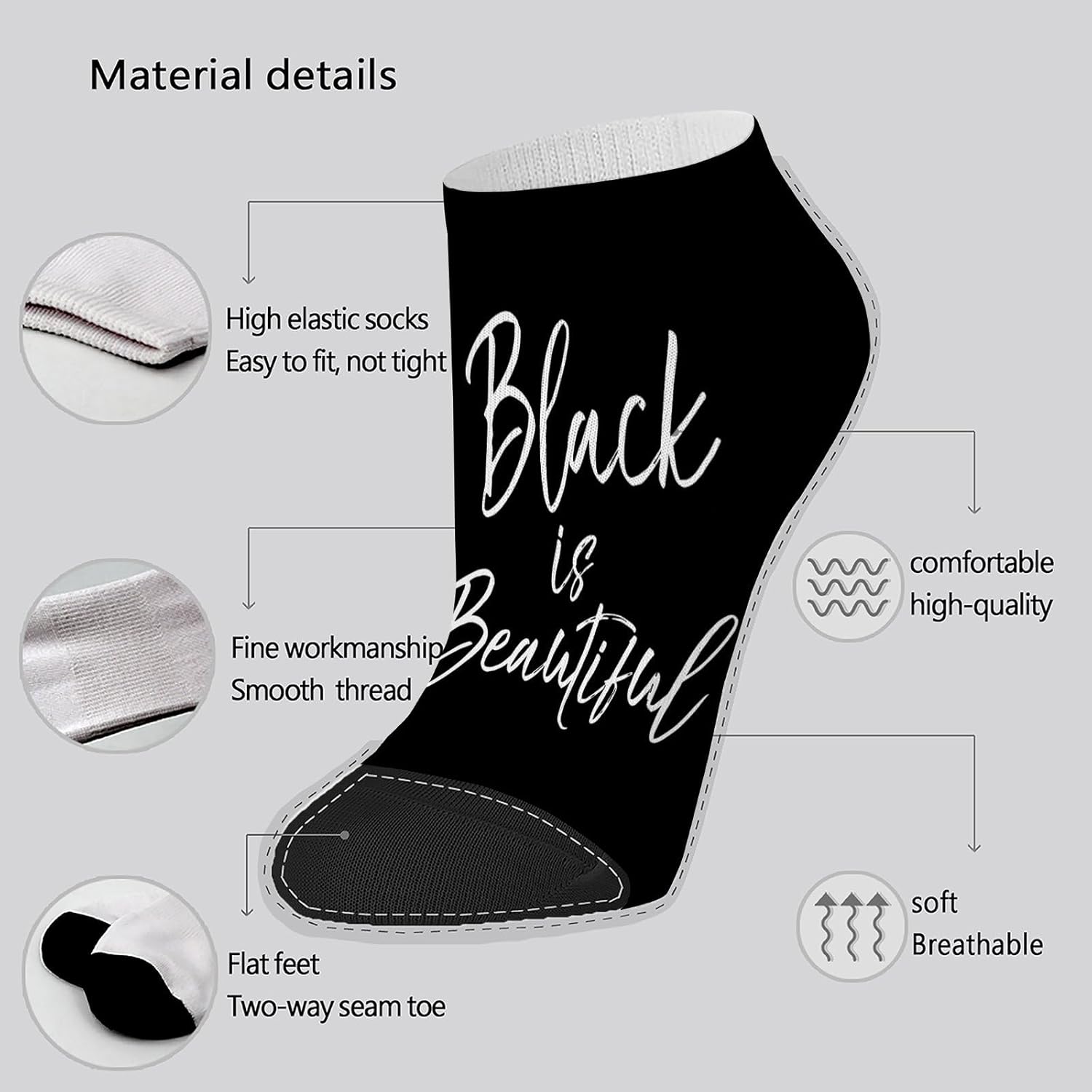 B Is for Brilliant Black Toddler Socks Historical Month