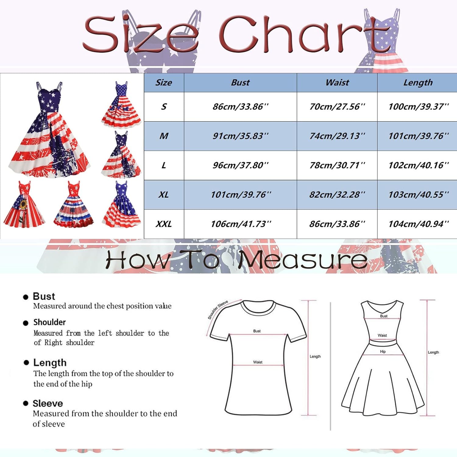 Patriotic Red White and Blue Mini Dress for Women