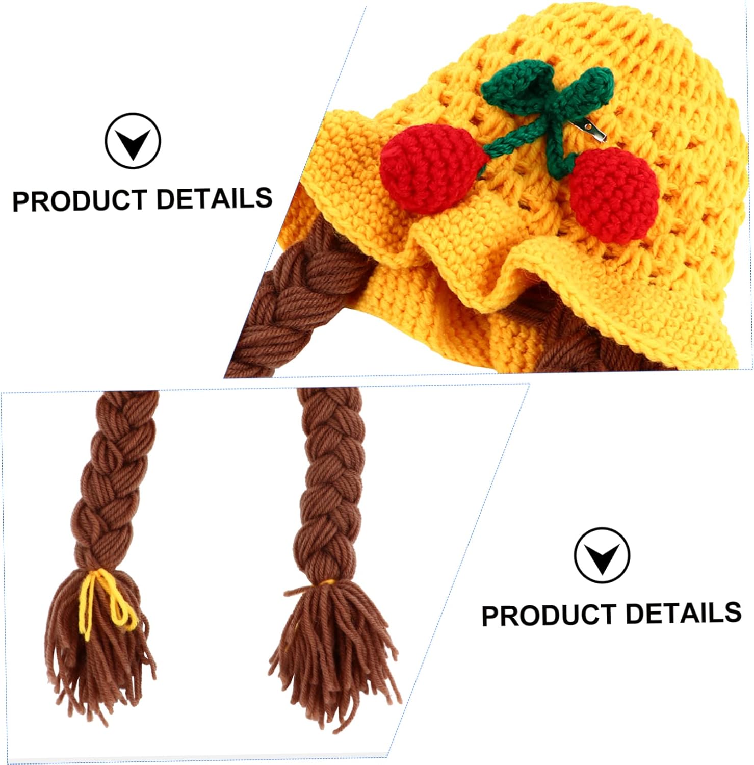Stylish Cherry Design Handmade Wool Cap for Newborn Photography
