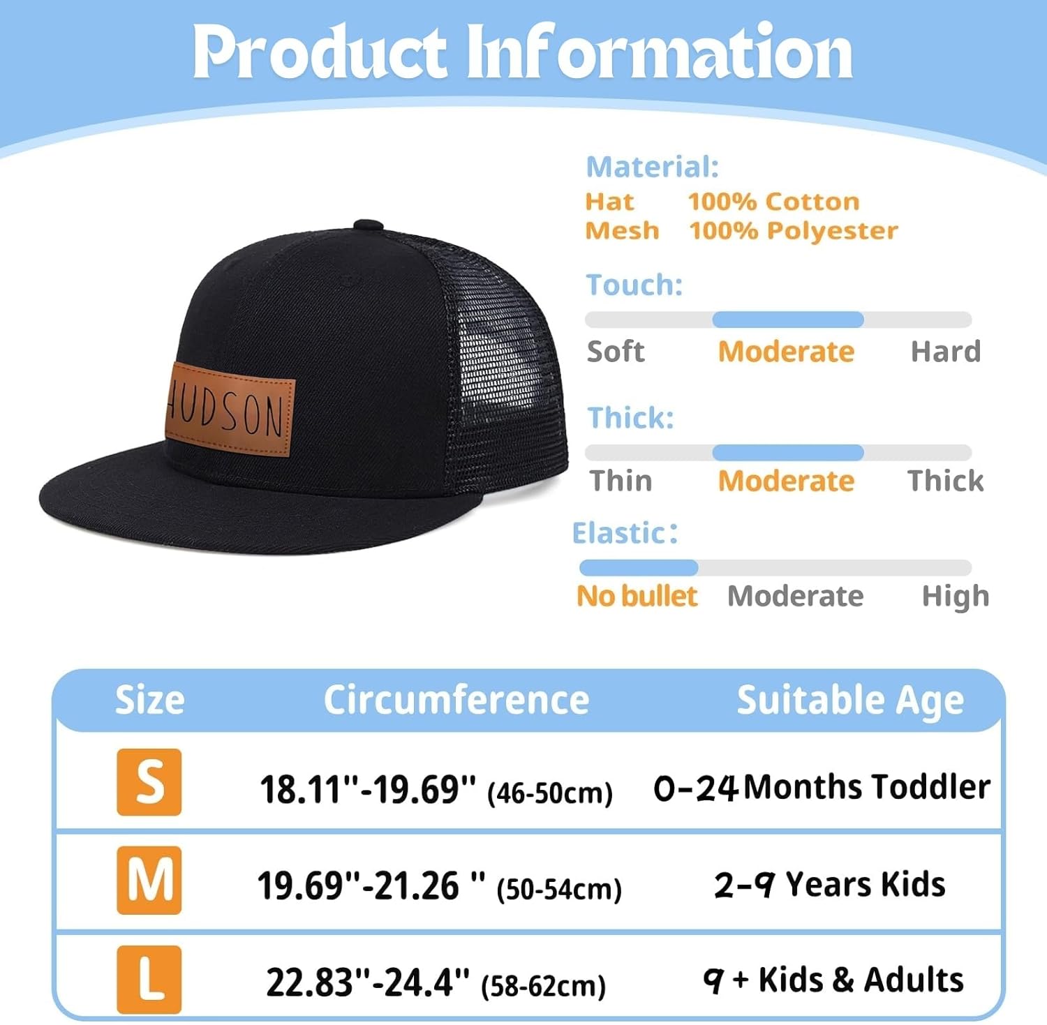 Personalized Baby Baseball Cap Unique Style for Boys Girls