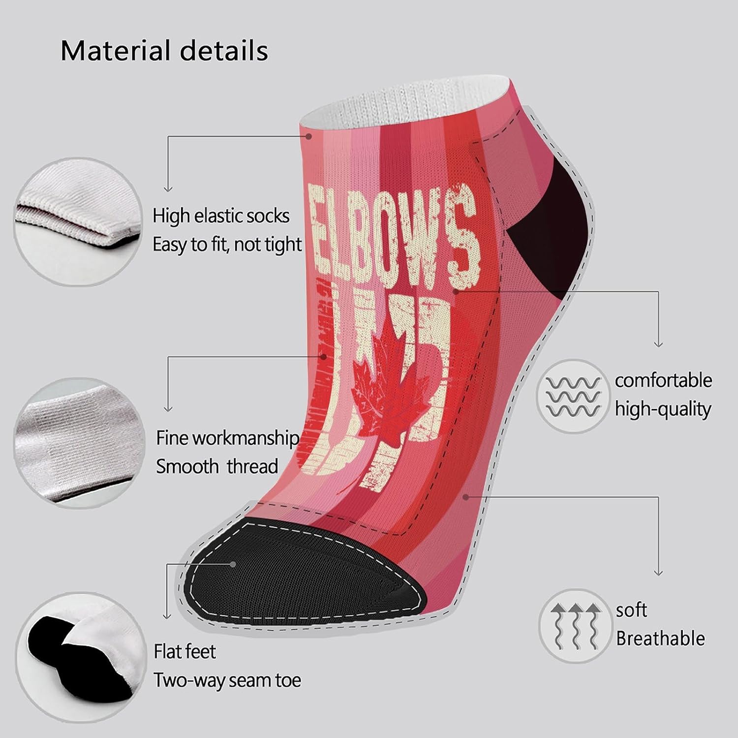 Elbows Up Canada Socks