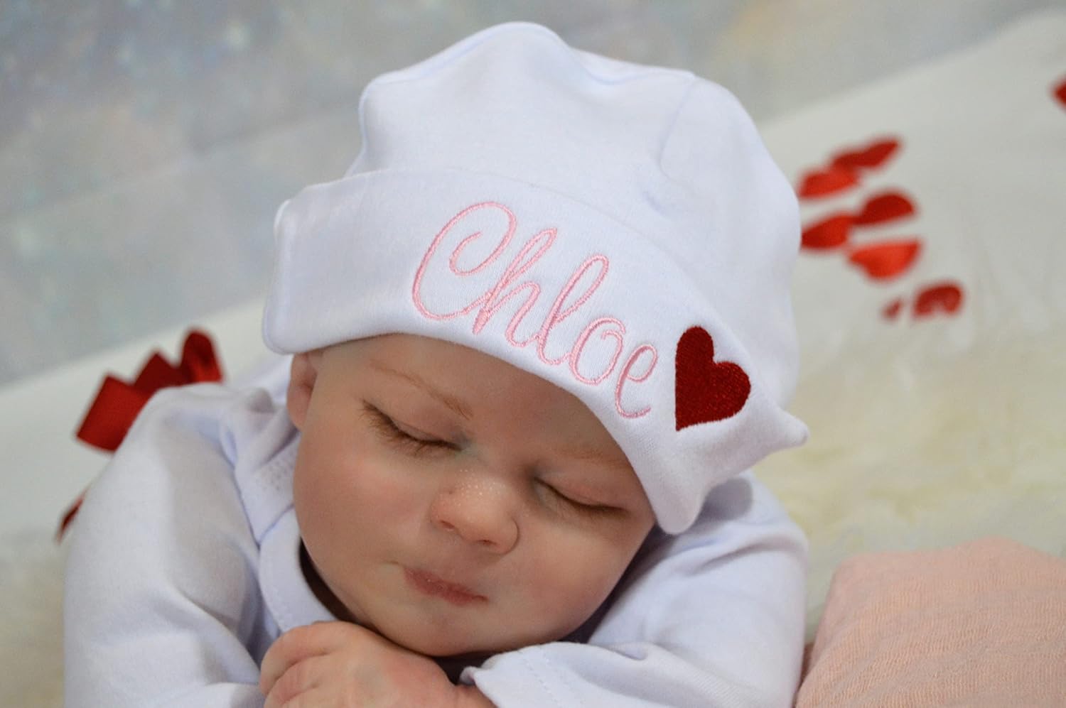 Personalized Valentines Day Baby Hat for Newborn Boys