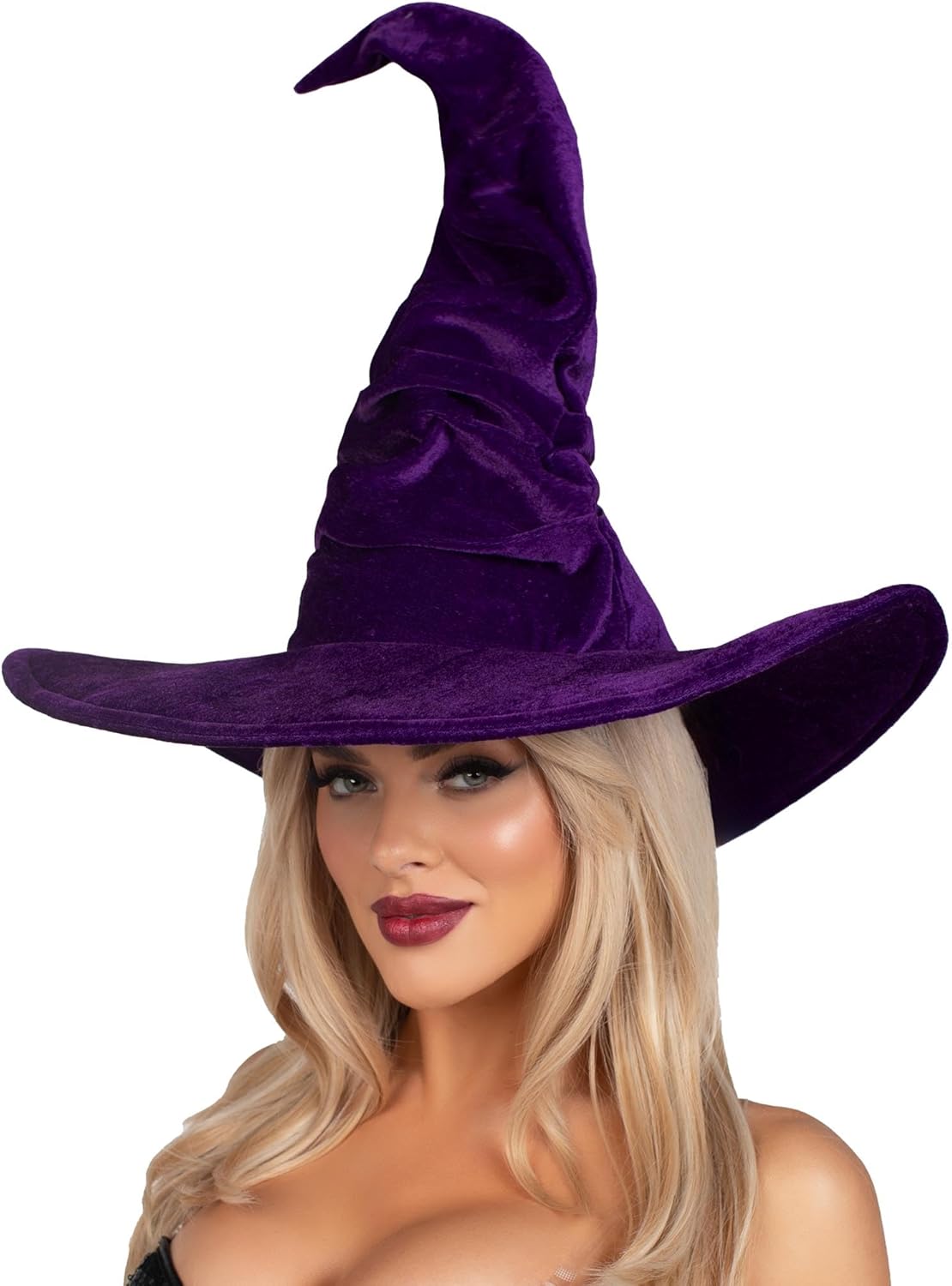 Velvet Ruched Witch Hat