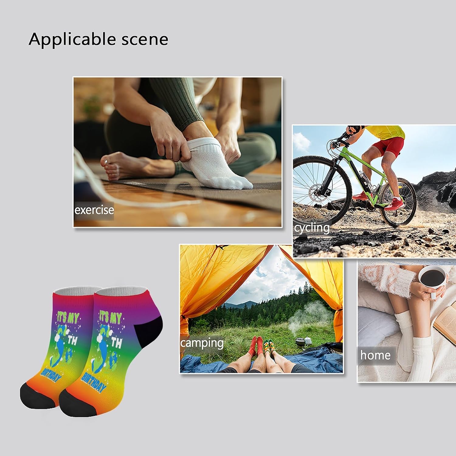 5th Birthday Socks for Kids and Adults with Earth Day Message