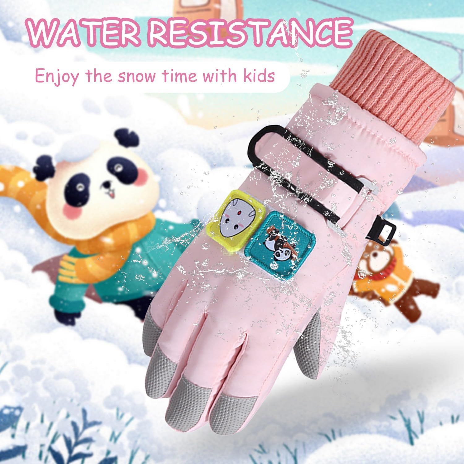 Warm Waterproof Kids Snow Gloves
