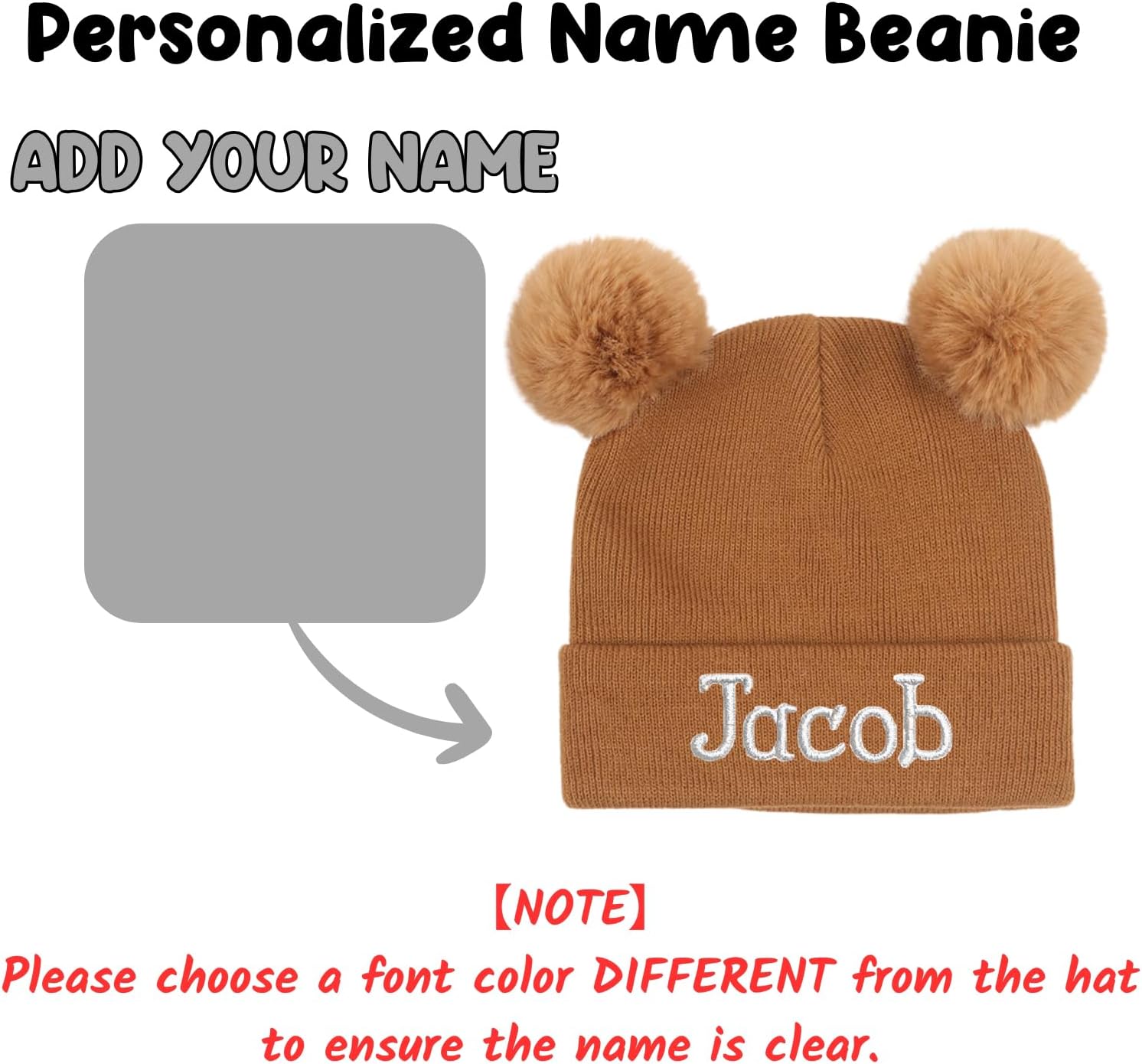 Lanleay Custom Name Beanie Hats for Babies Boys