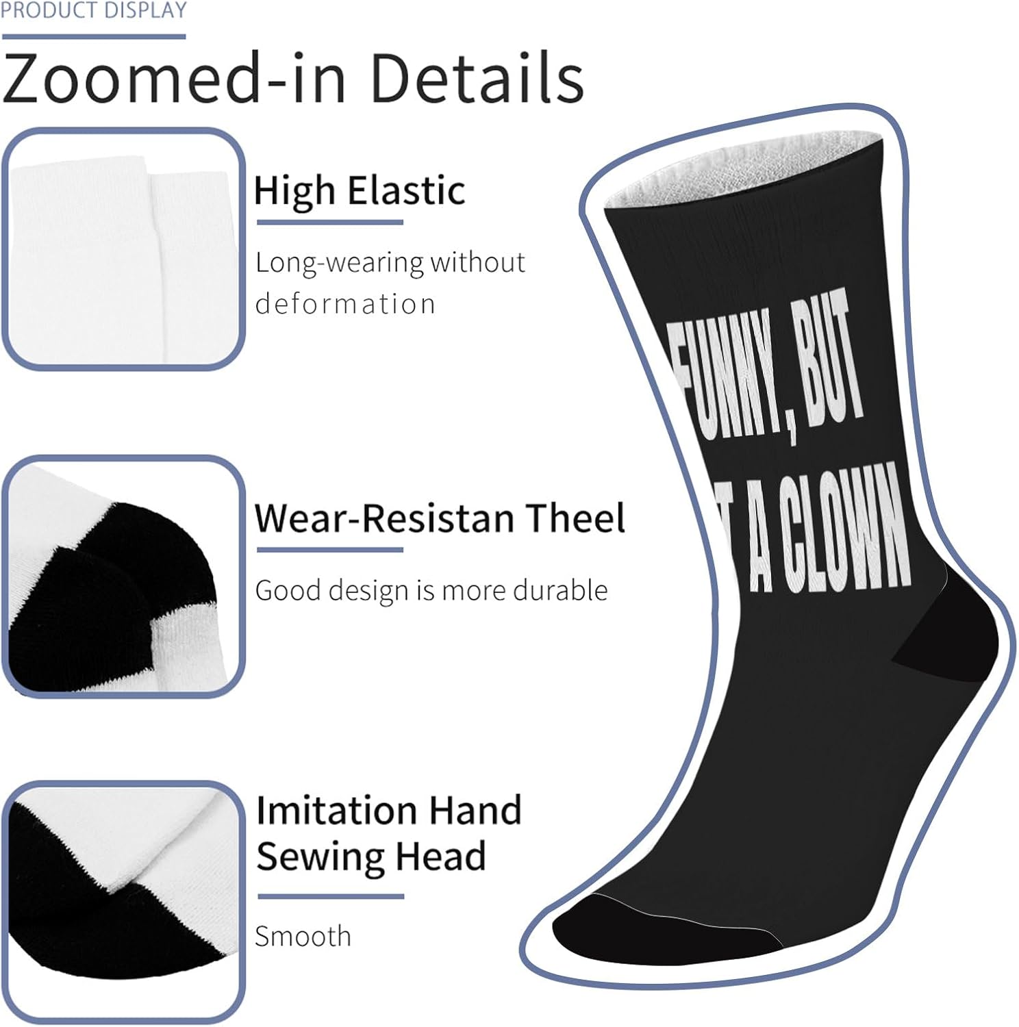 Mens Socks Long Booty Socks Funny Socks for Boy Casual Socks Men