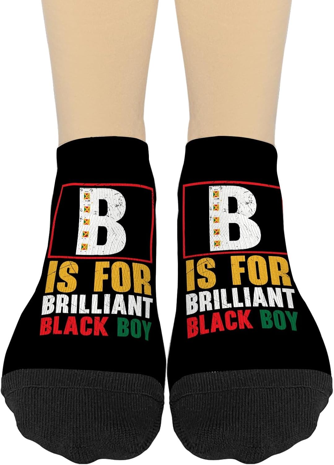 B is for Brilliant Black White Socks for Kids Adults
