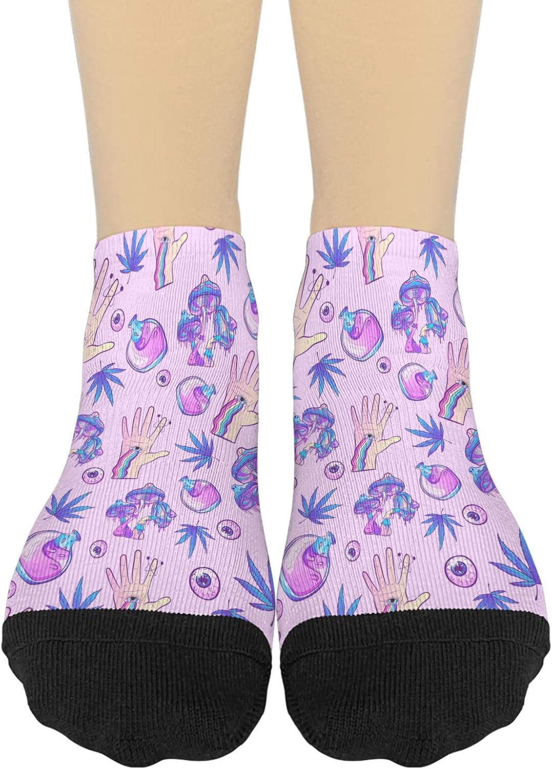 Devor Boys Crew Socks - Funny Mushrooms Invisible Liner