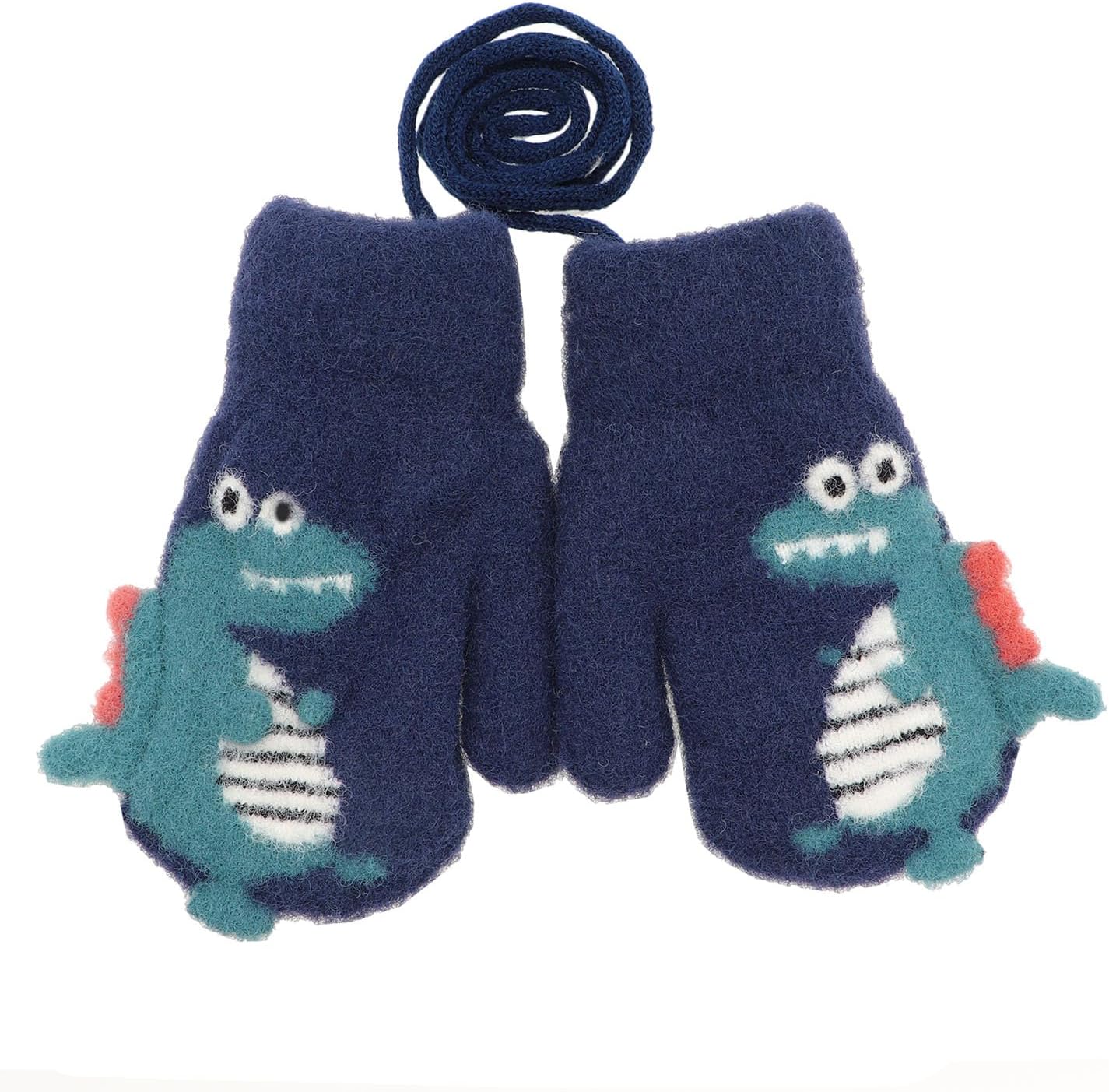 Dinosaur Winter Knit Mittens for Toddler