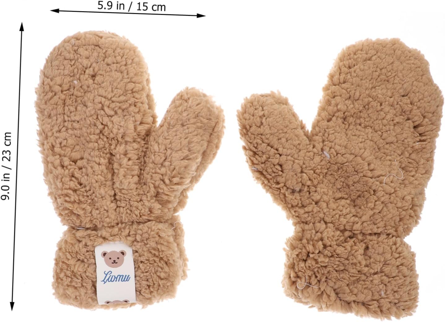 Cartoon Winter Plush Mitten Gloves for Cycling Skiing