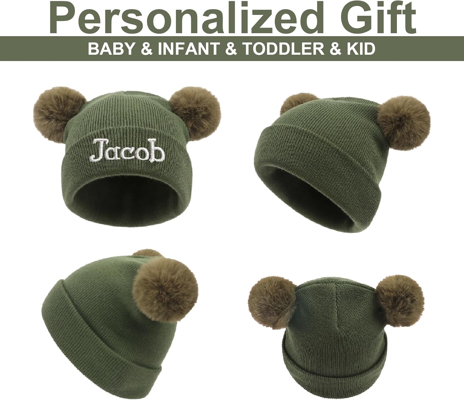 Lanleay Custom Name Beanie Hats for Babies Boys