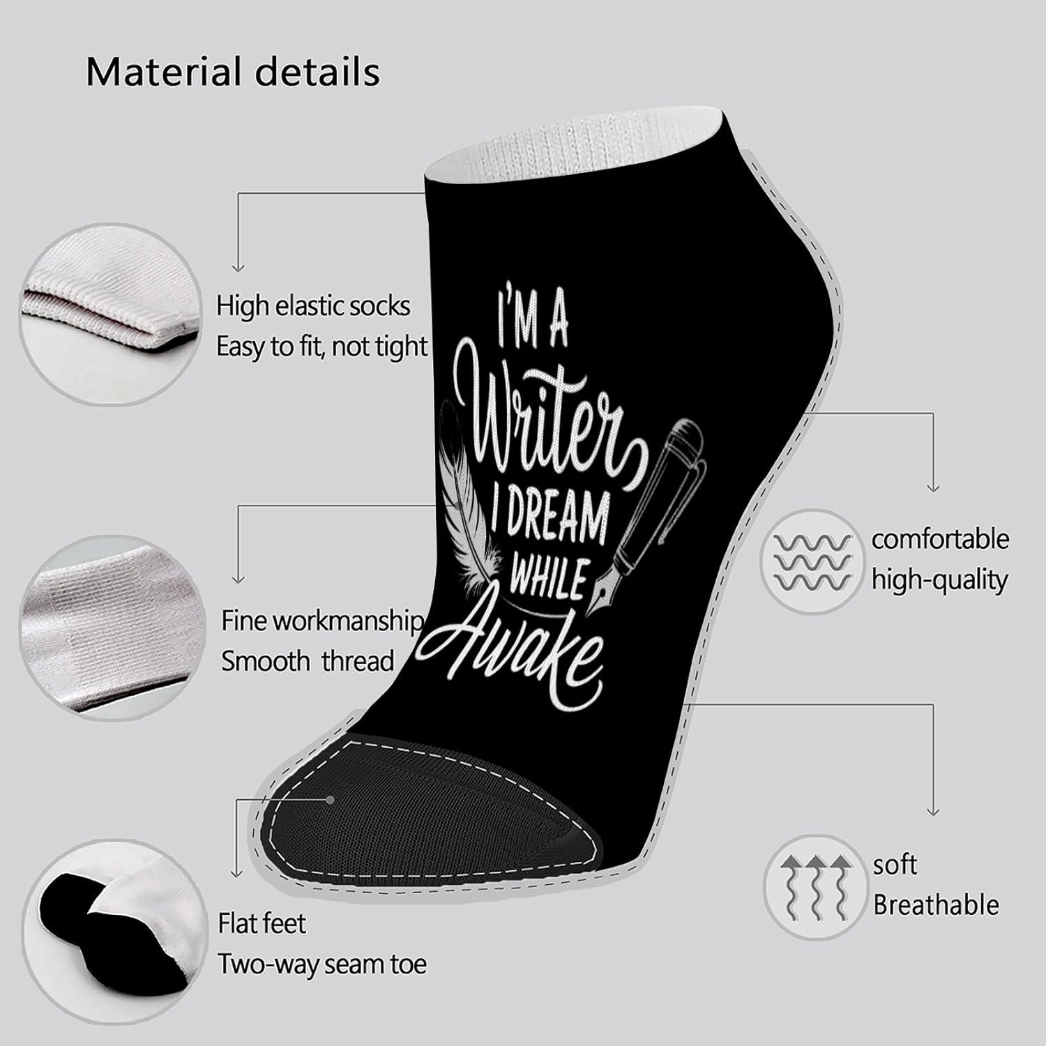 Stylish Ankle Socks for Men and Women Cotton Ankle Socks Soft Breathable