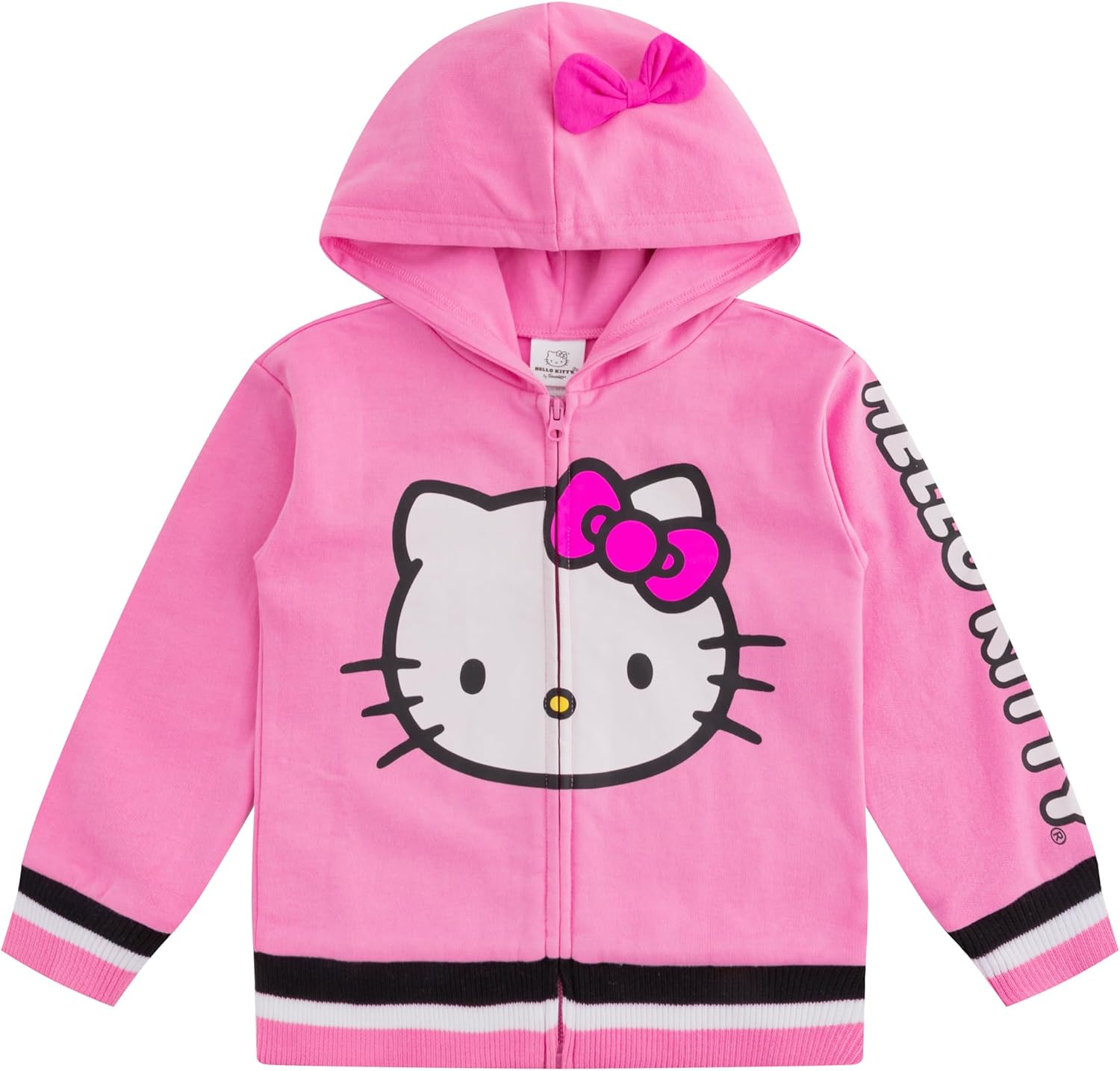 Cute Hello Kitty Girls Zip-Up Hooded Sweatshirt for Toddler Baby