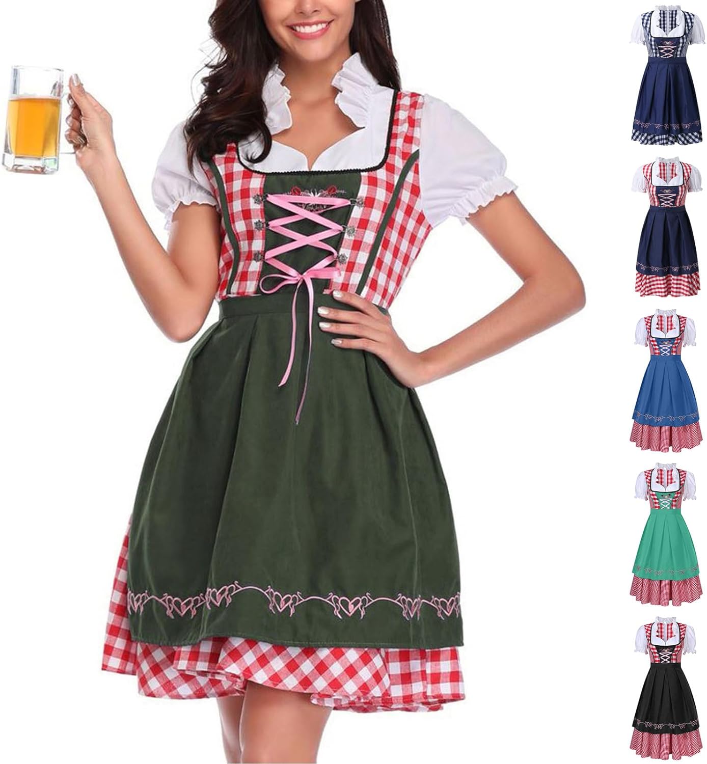 OVG Halloween Womens German Dirndl Dress Cosplay Costume - Bavarian Oktoberfest impressed