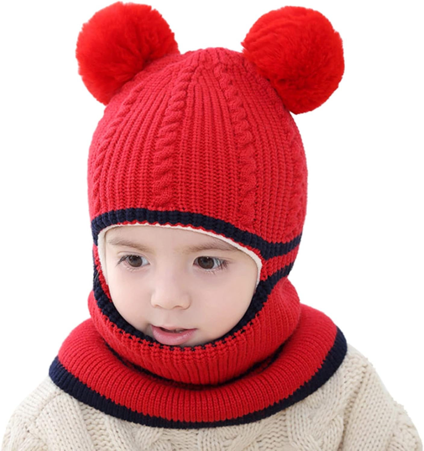 Kindergarten Kids Toddler Winter Warm beanie Set Baby with Adjustment Fit