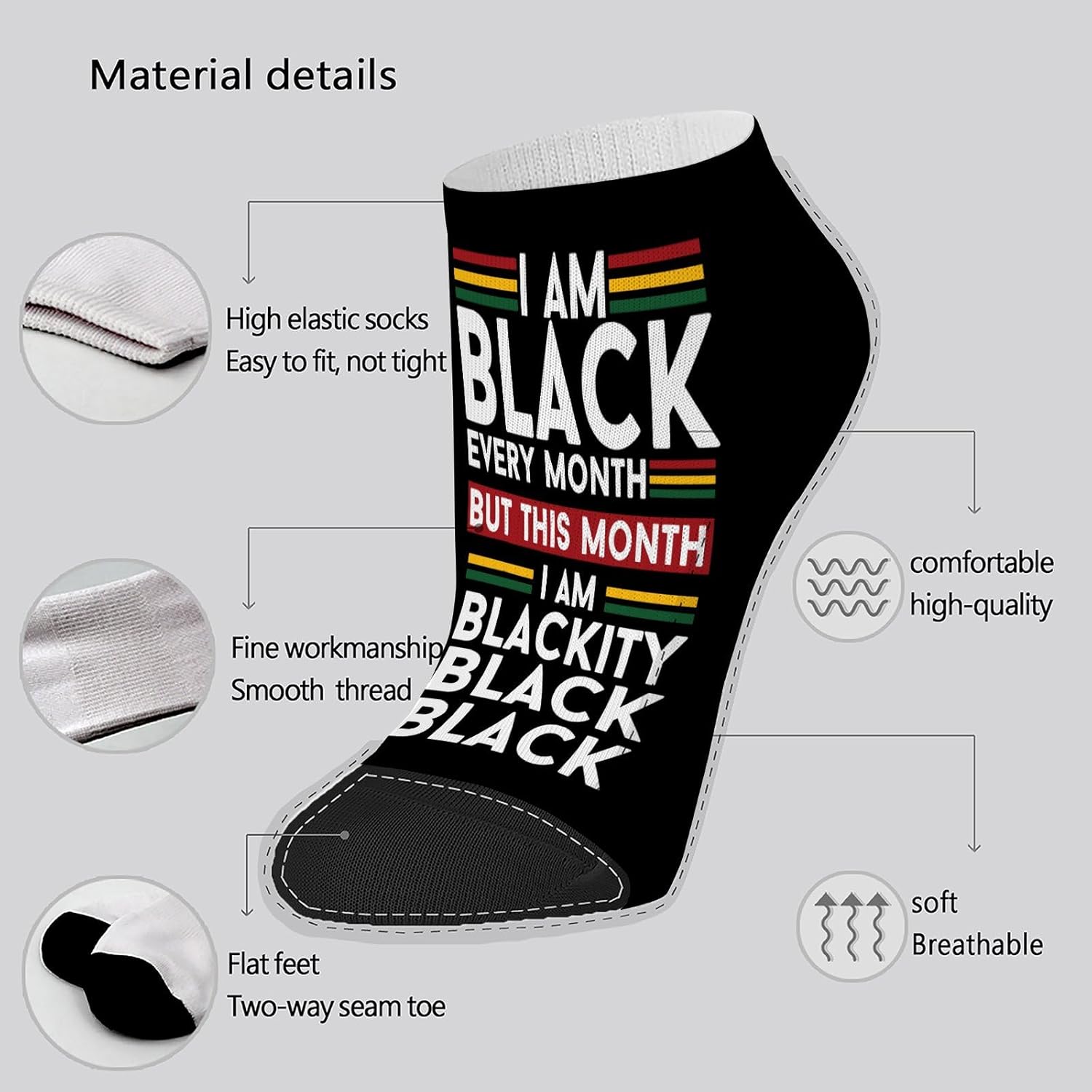 Brilliant Black Boy Toddler Socks Black History Month