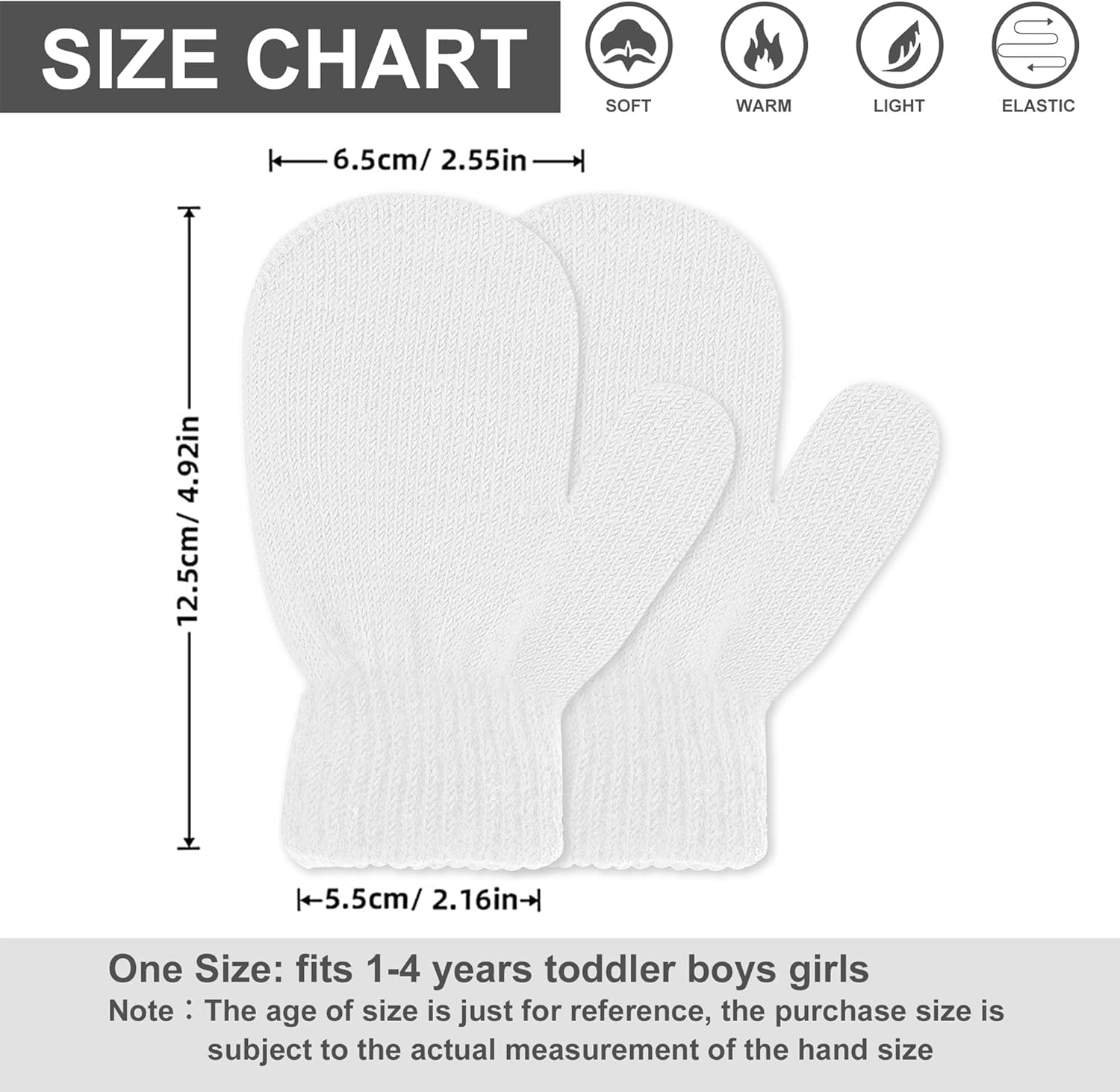 Winter Warm Doovid Kids Knit Mittens for Babies