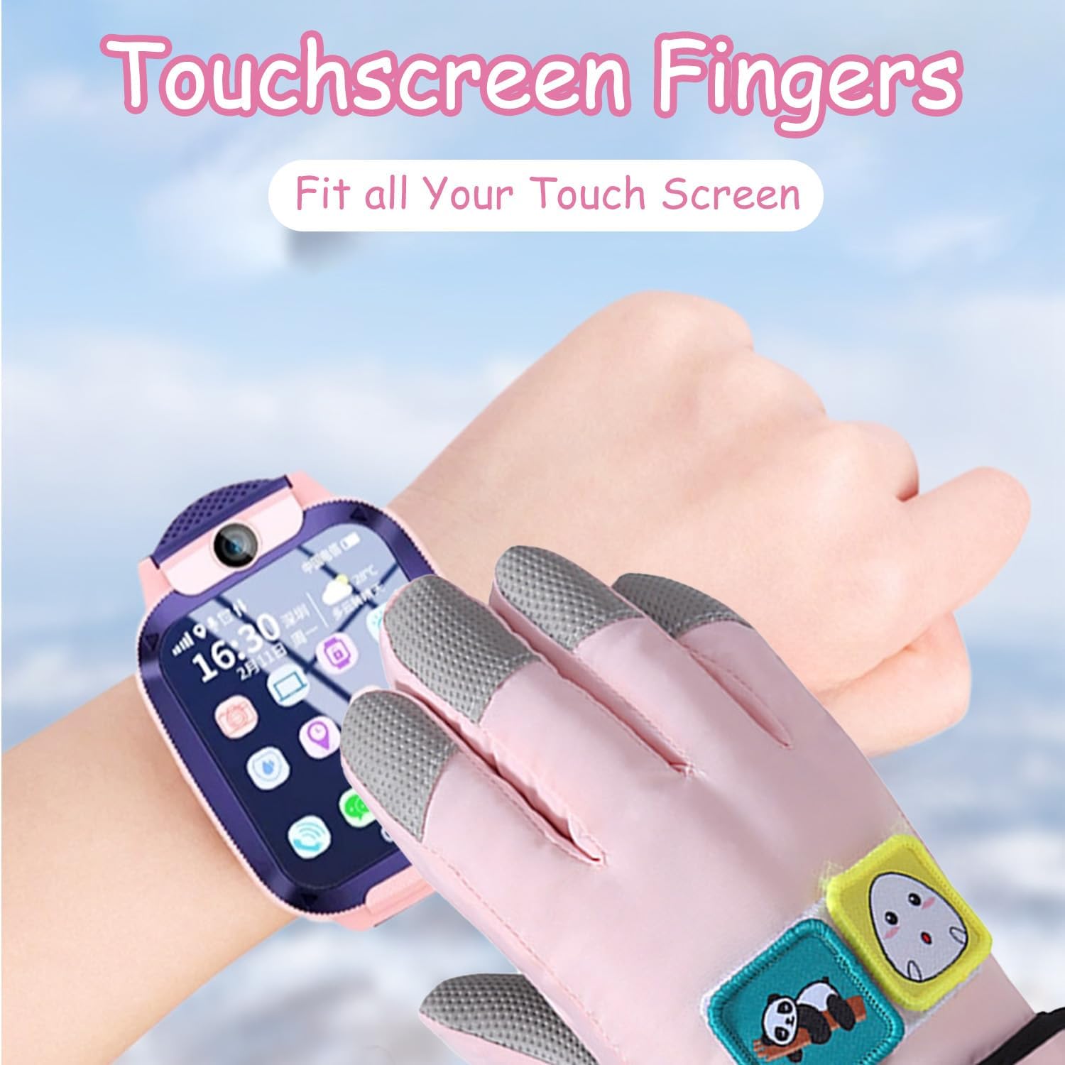 Warm Waterproof Kids Snow Gloves