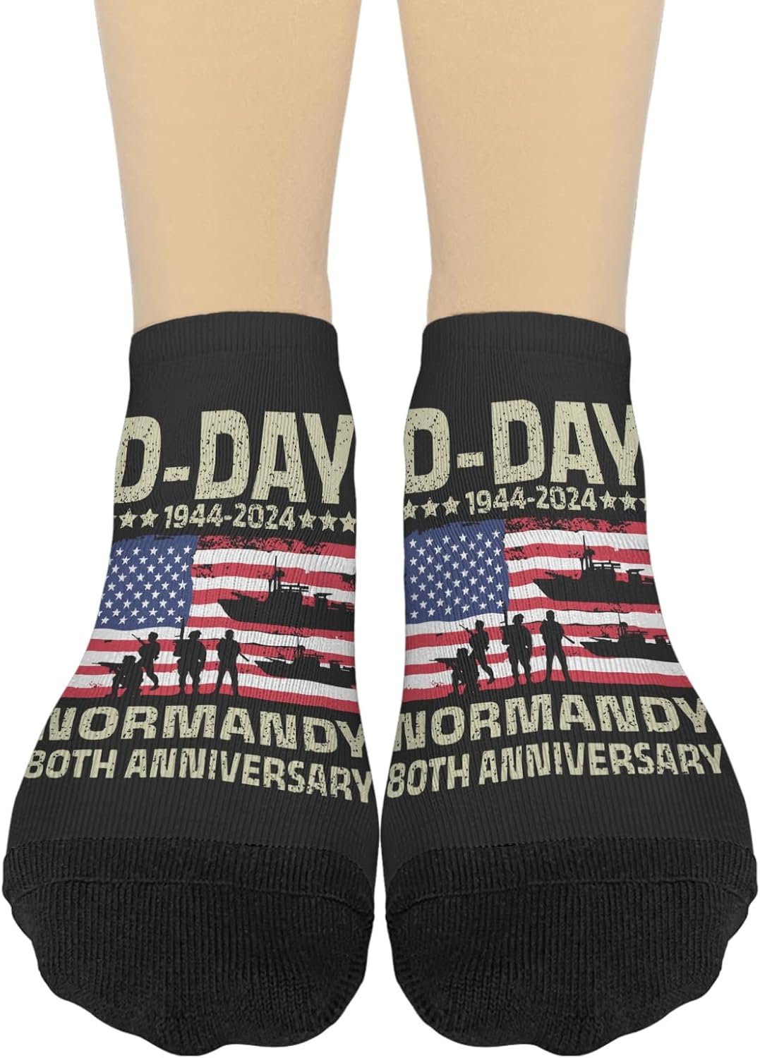 D Day Normandy 80th Anniversary Boys Ankle Socks Liner