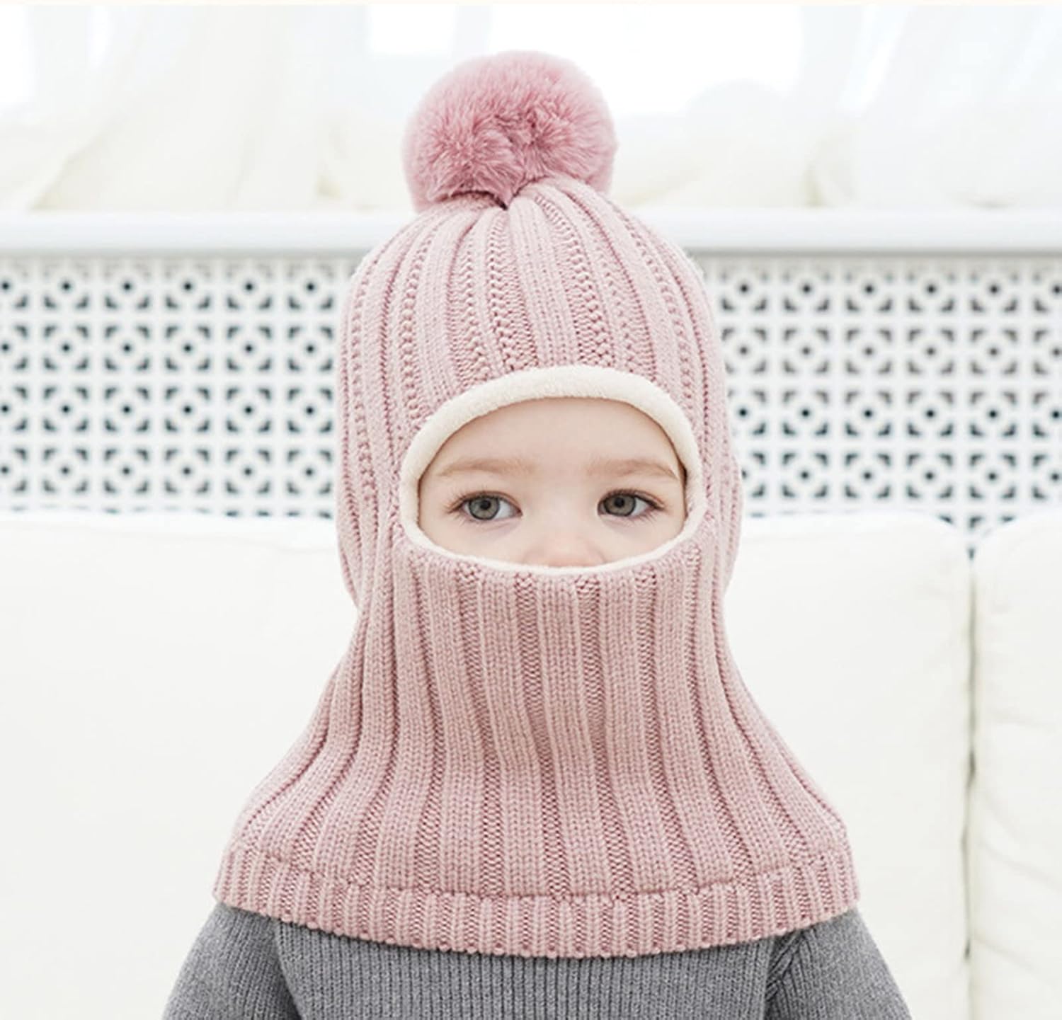 Perfect 2-in-1 Winter Warm Knitted Hat Scarf for Kids