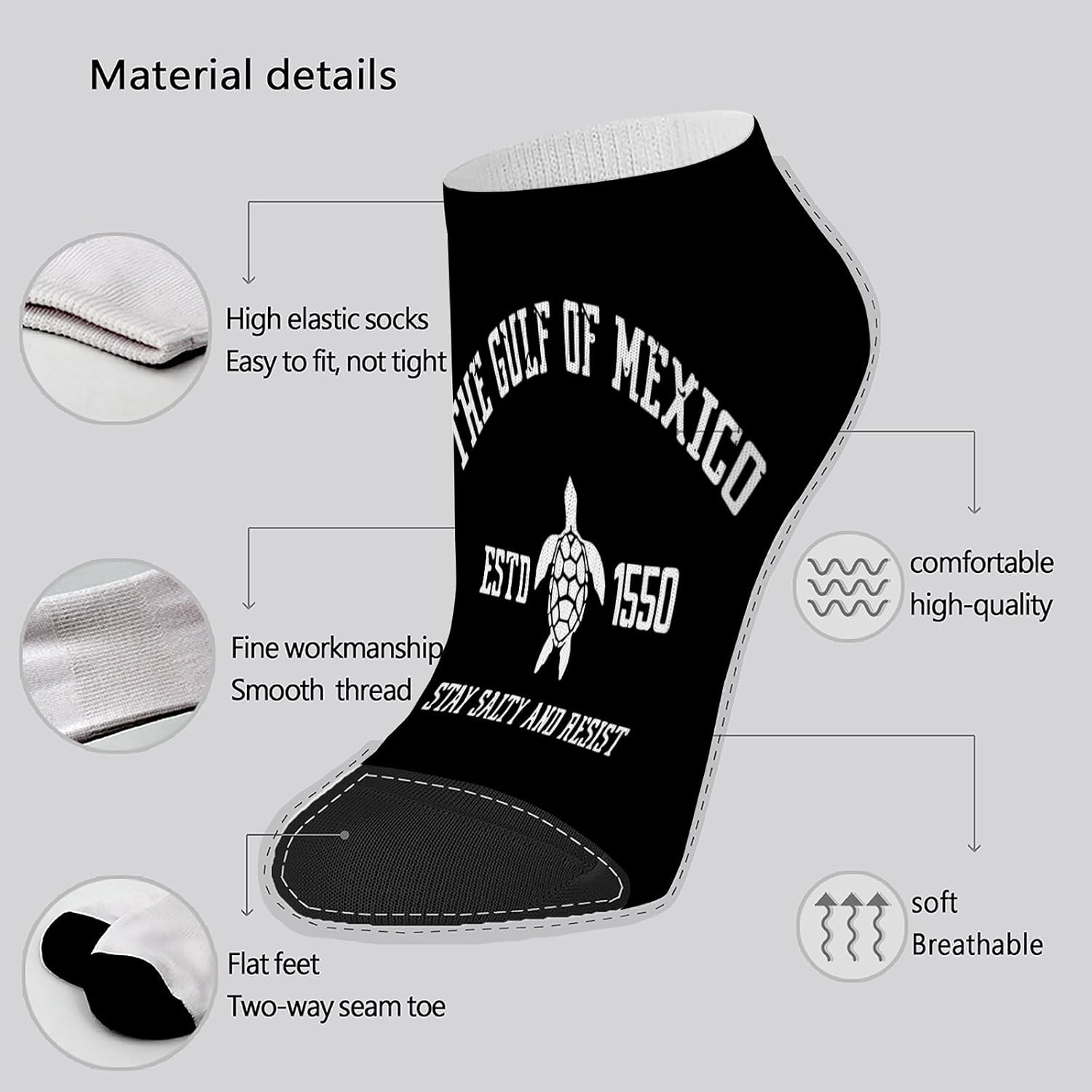Gulfs Of Mexico Turtle Socks - Cozy Stylish