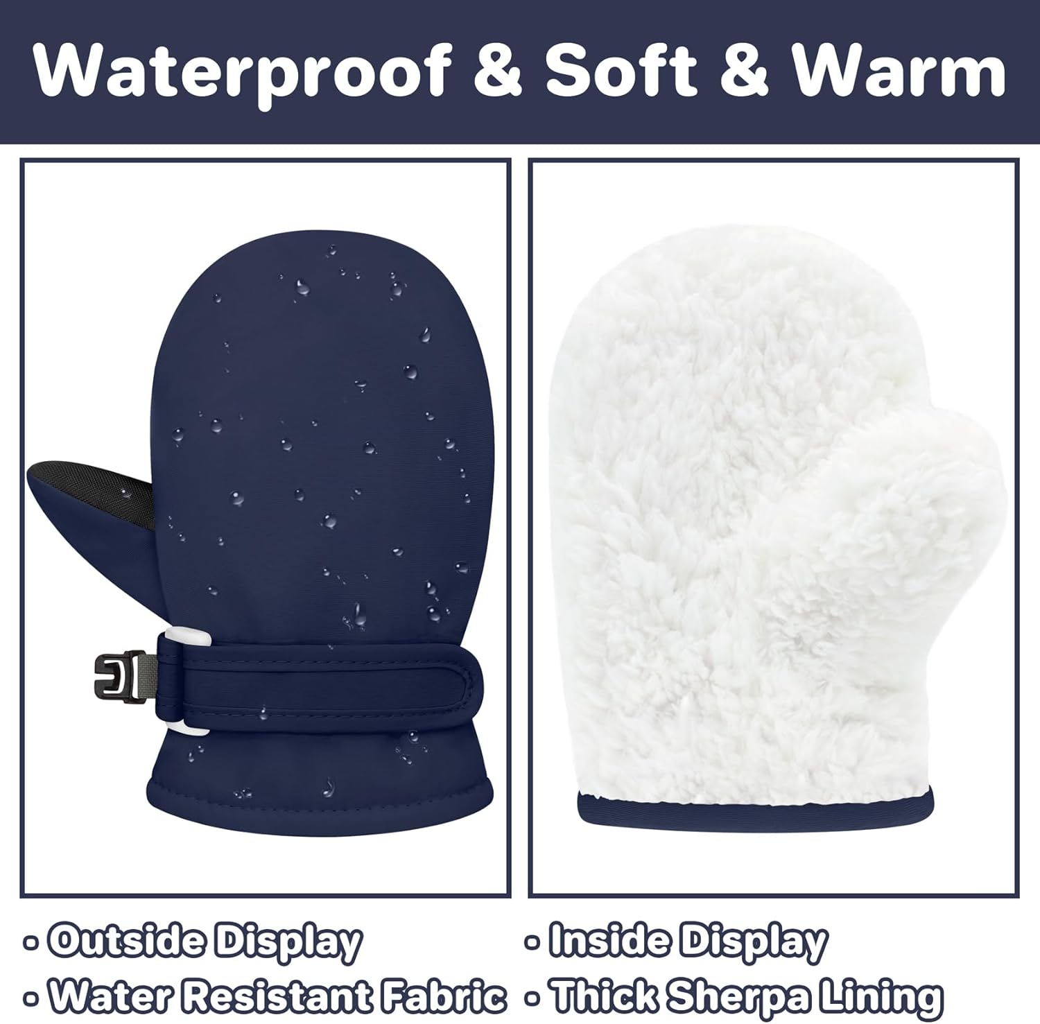 QIKQIK Toddler Waterproof Mittens