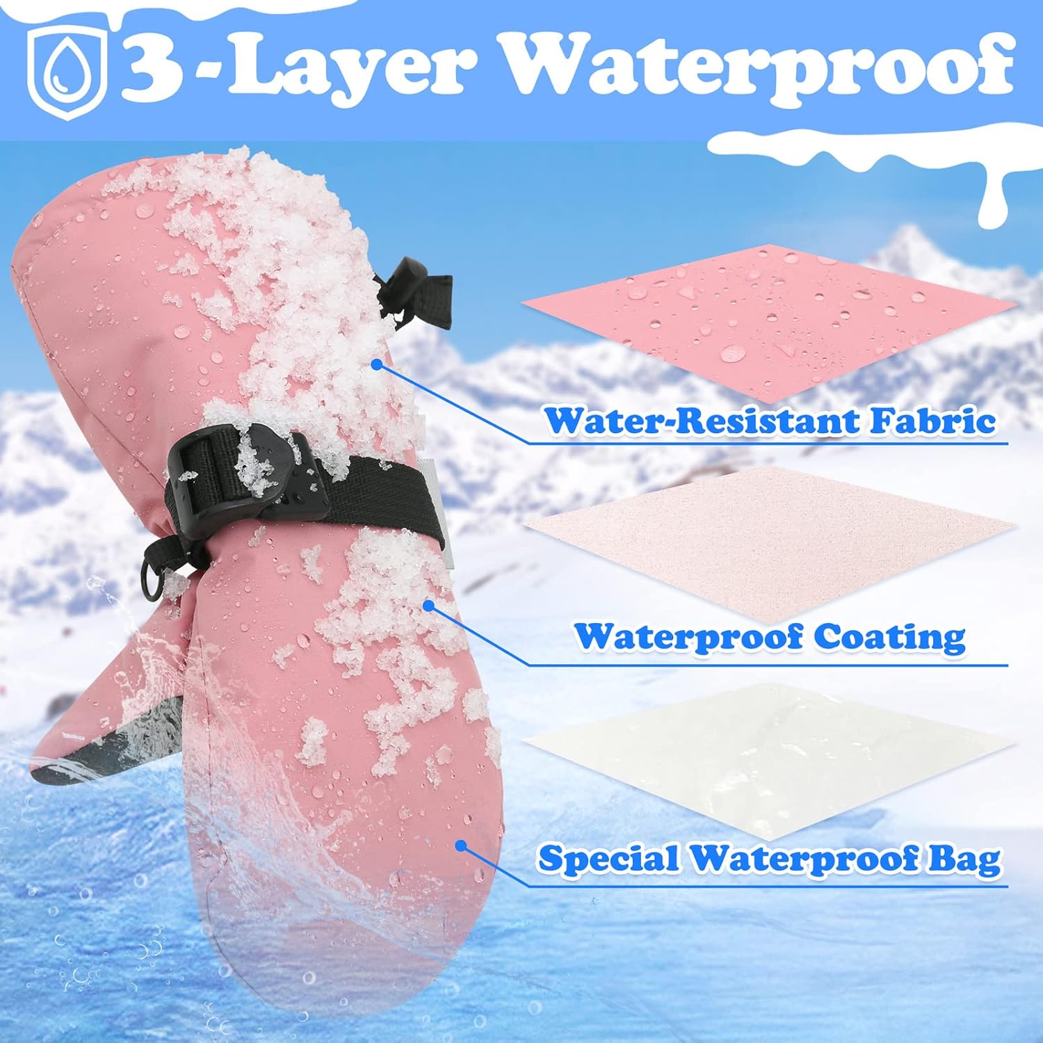 Sarfel waterproof winter mittens for toddlers