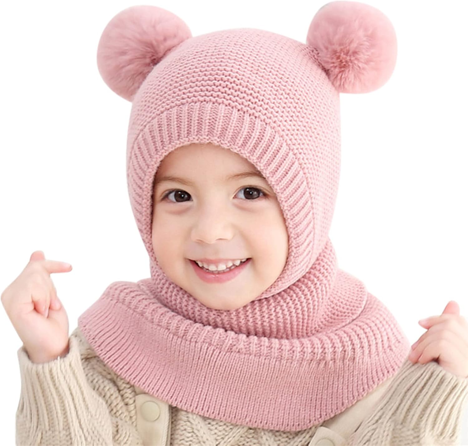 Perfect Winter Match Knitted Hat Scarf Set for Toddler Girls Boys