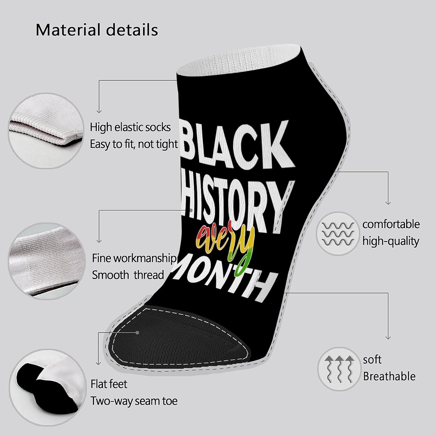B Is For Brilliants Black Historys Month Toddler Boys Athletic Socks