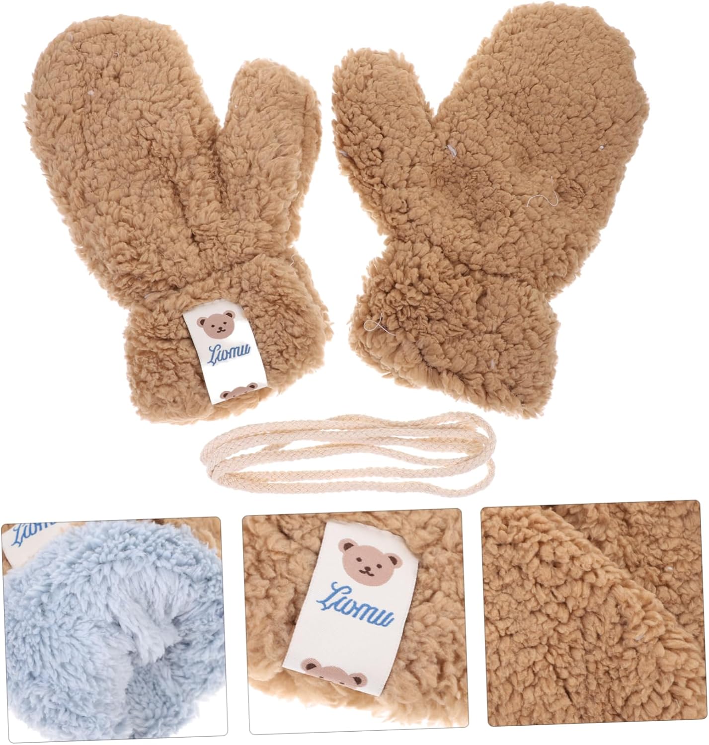 Cartoon Winter Plush Mitten Gloves for Cycling Skiing
