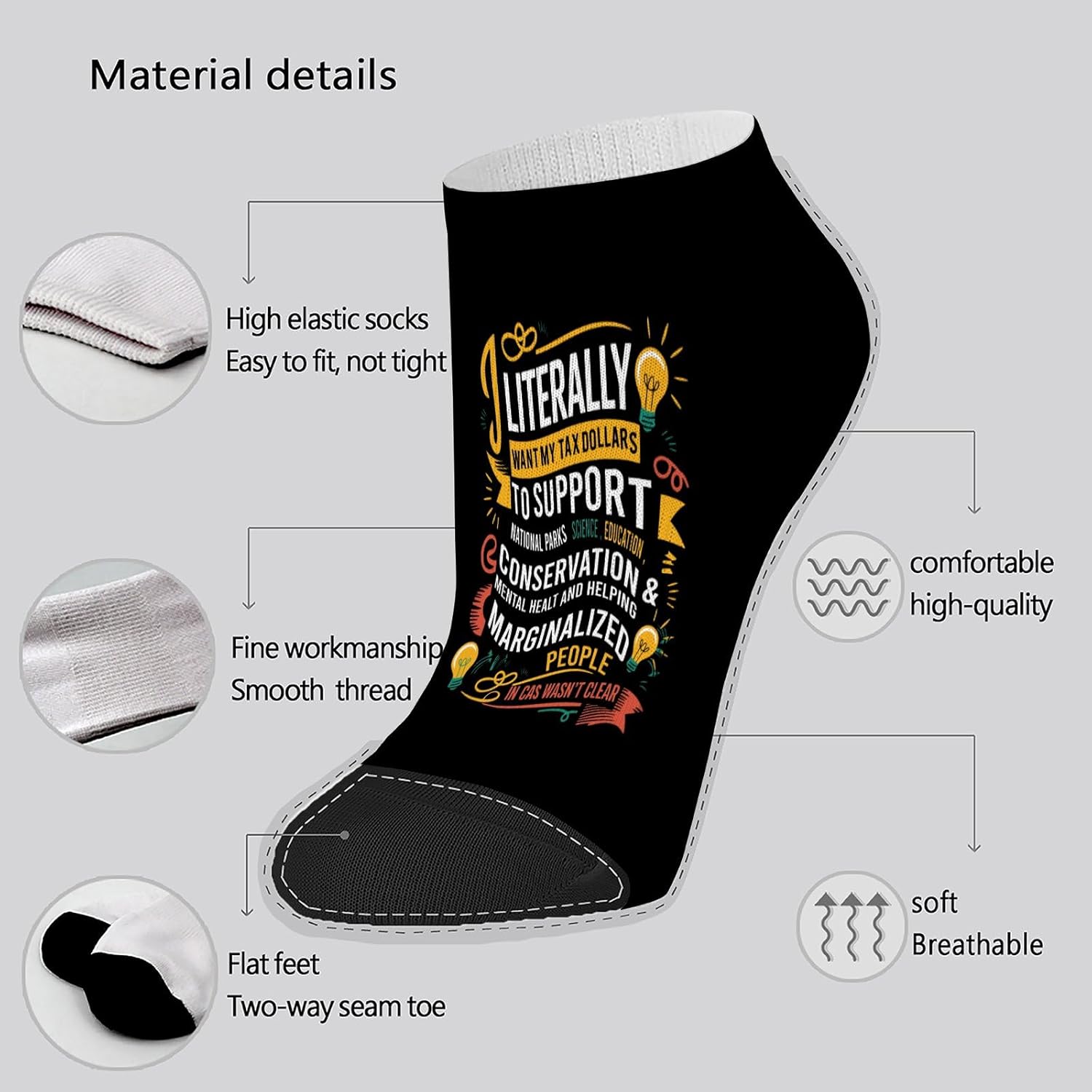 Generic Funny Ankle Socks for Men and Boys