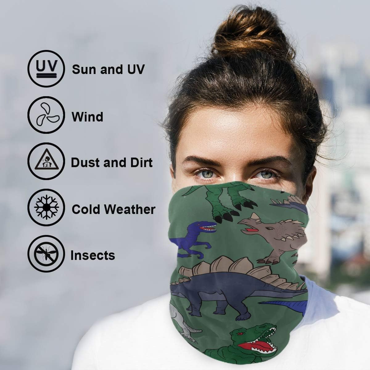 My Little Nest Unisex Balaclava Face Mask Novelty Bandana with Dino Dust Design