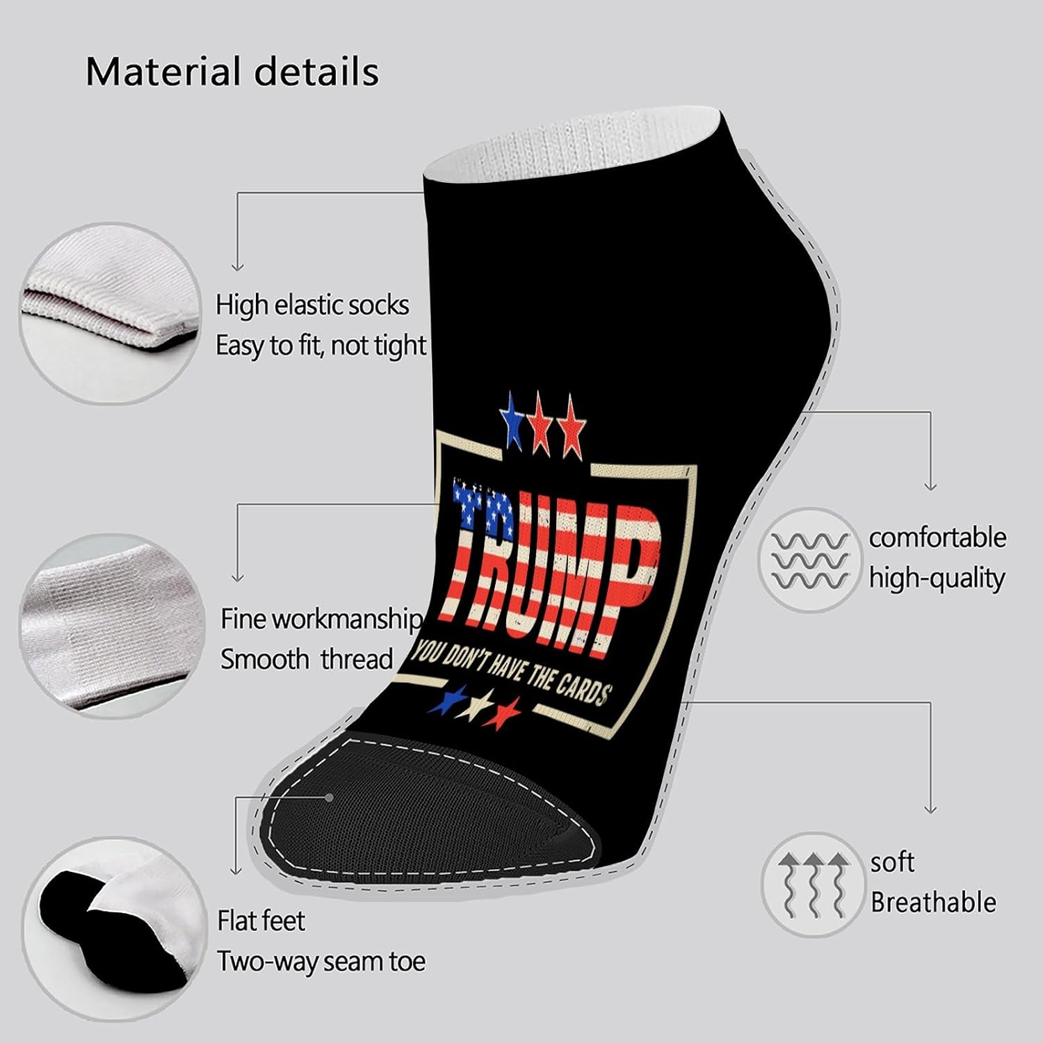 Cool Zelensky Socks for Men - Novelty Non-Slip Toe Socks