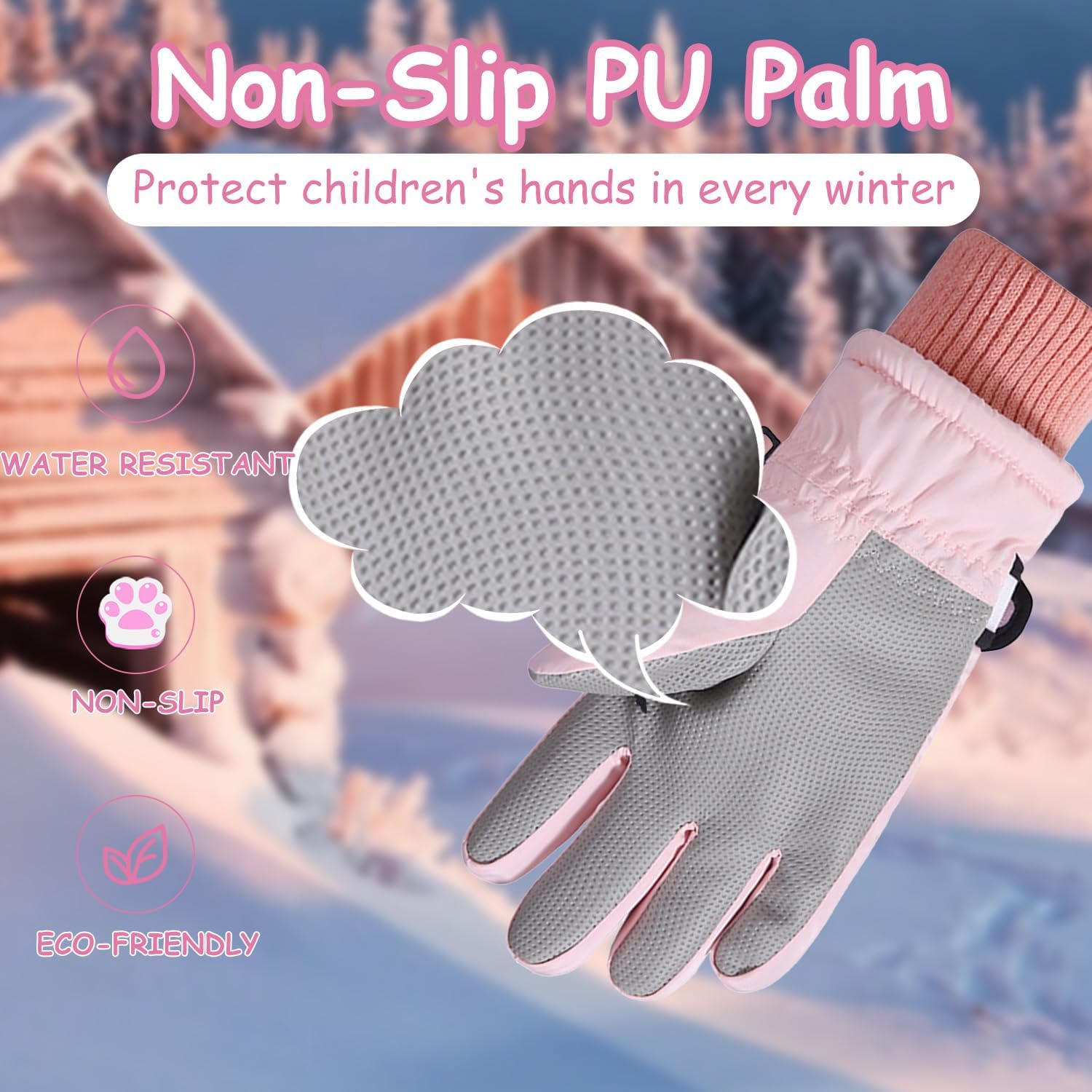 Warm Waterproof Kids Snow Gloves