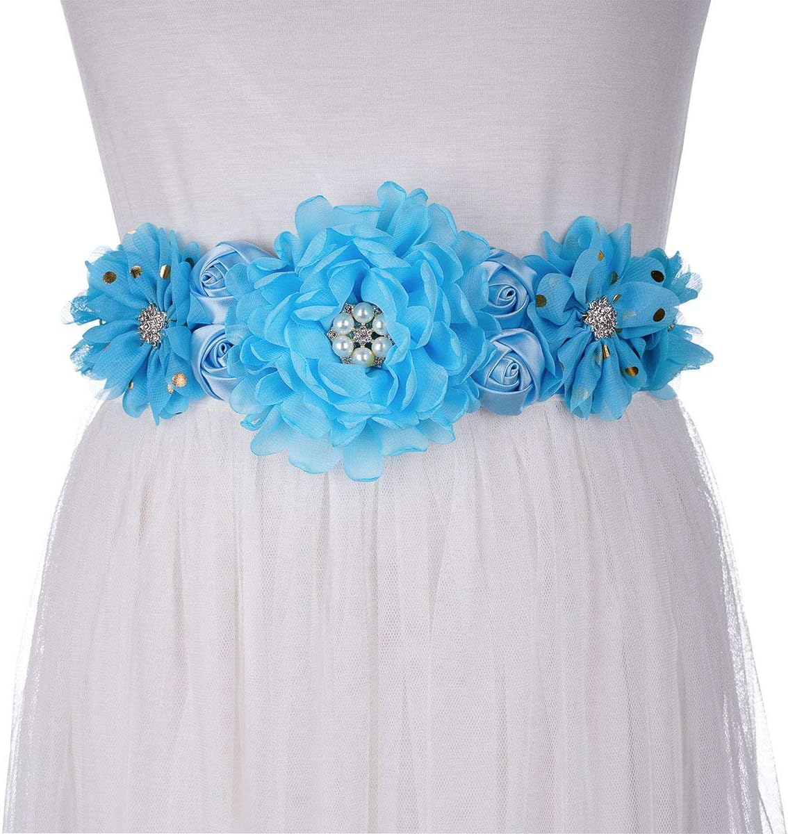 Maternity Sash Belt with Rhinestone Pearls - Elegant believes for Maternity Events