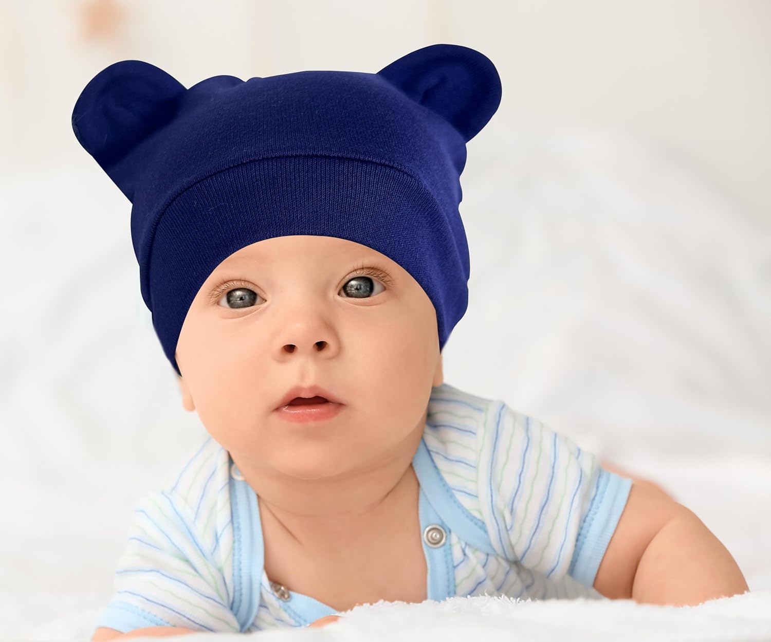 Jastore Bear Ears Infant Hats for 0-3 Months