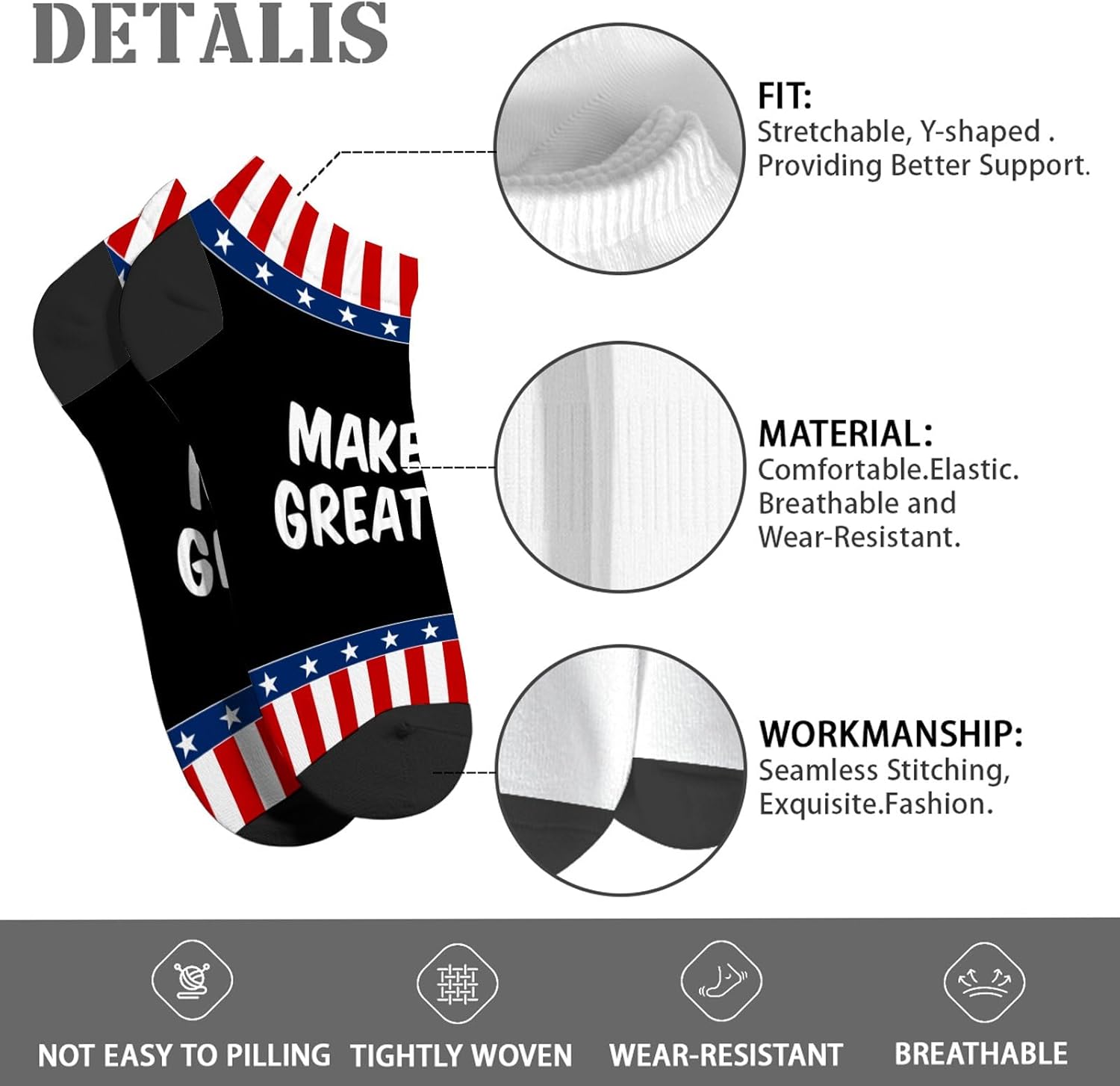 Make Eggs Great Again Low Cut Socks
