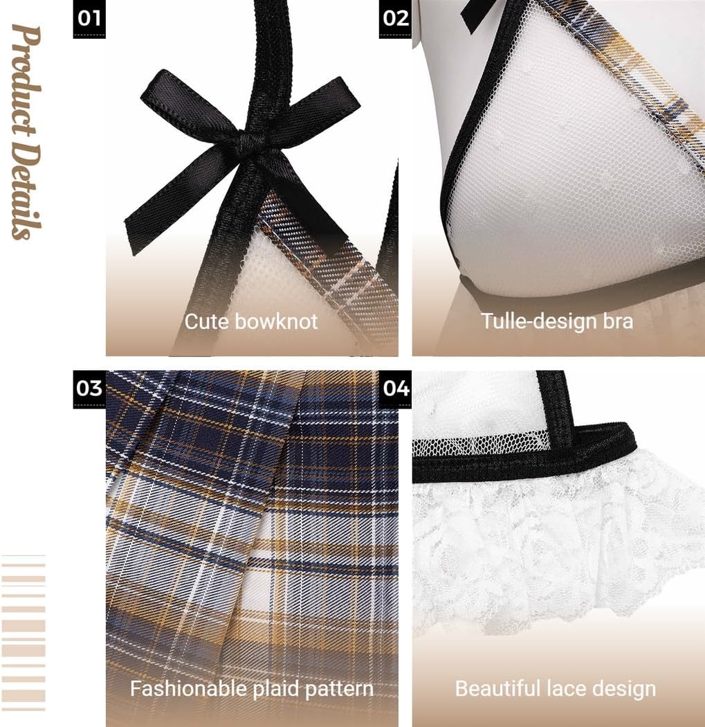 Sleek Plaid Schoolgirl Outfit for Cosplay