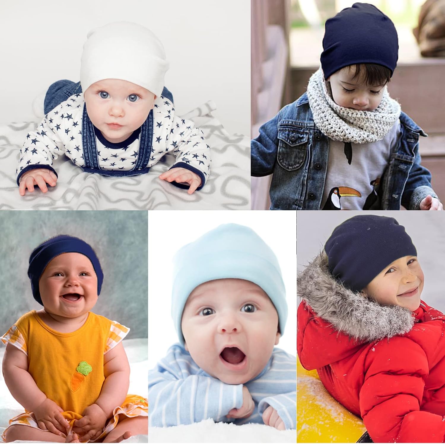 DRESHOW BQUBO 4-Piece Baby Beanie Set - Soft and Warm for Babies