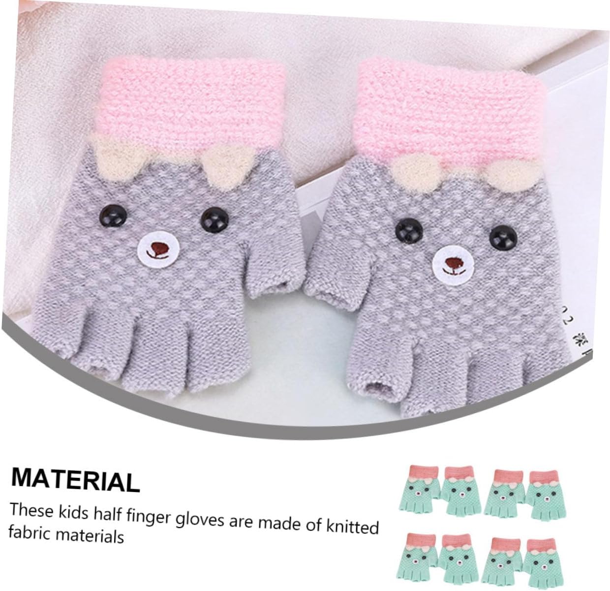 PartyKindom 4 Pairs Camo Gloves for Boys