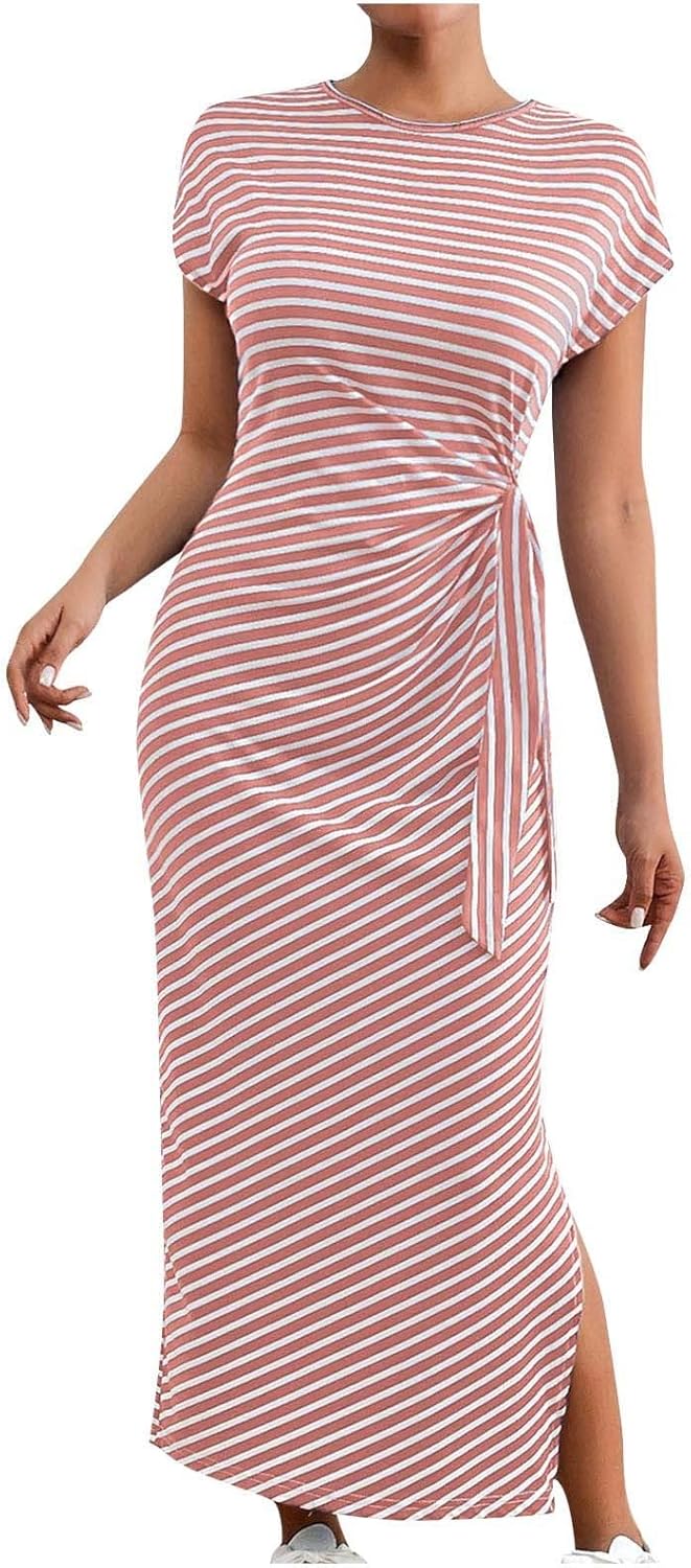 Striped Printed Fall Dress for Women