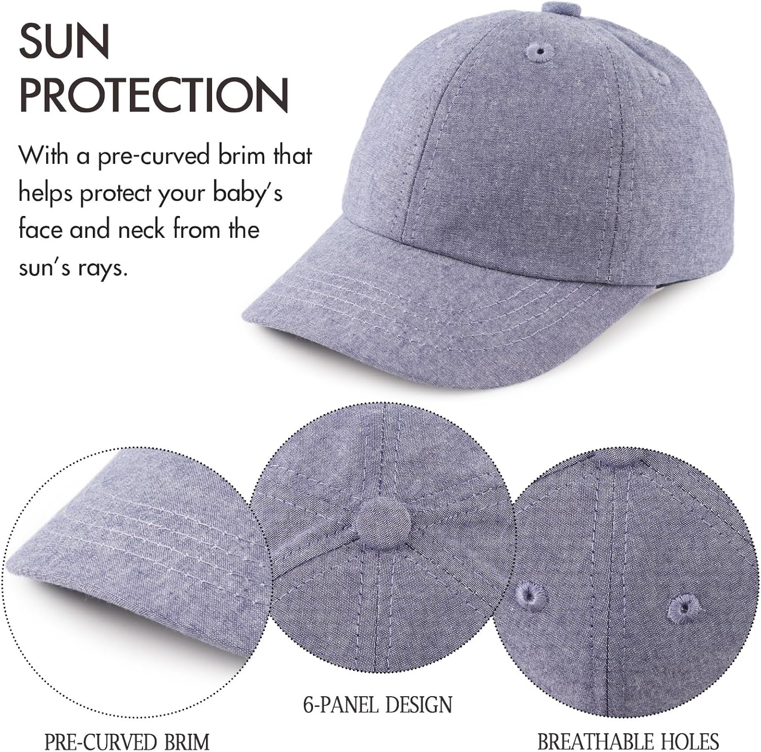 JANGANNSA Cotton Toddler Baseball Hat Sun Protection