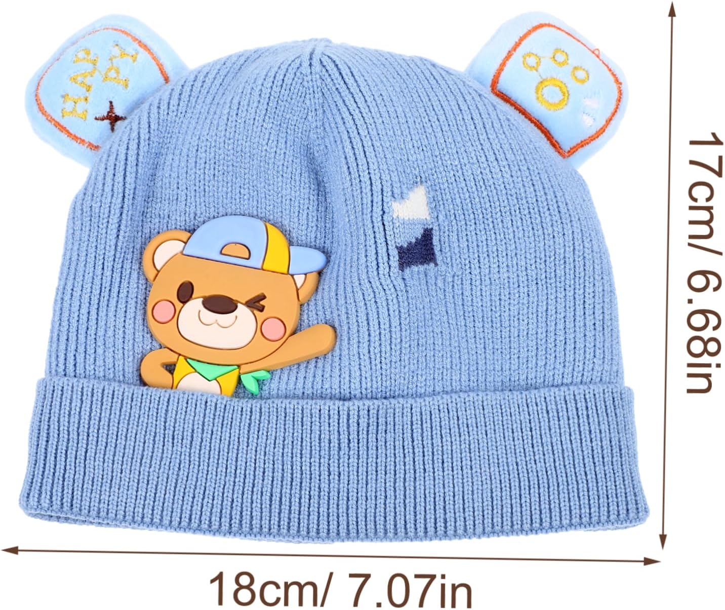 Cute Bear Knitted Hat for Boys Autumn Winter