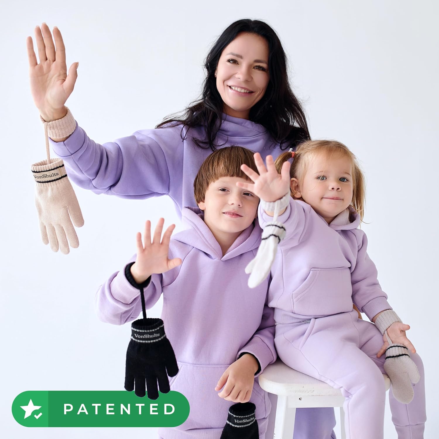 Warm Stylish Merino Wool Winter Gloves for Kids Toddlers
