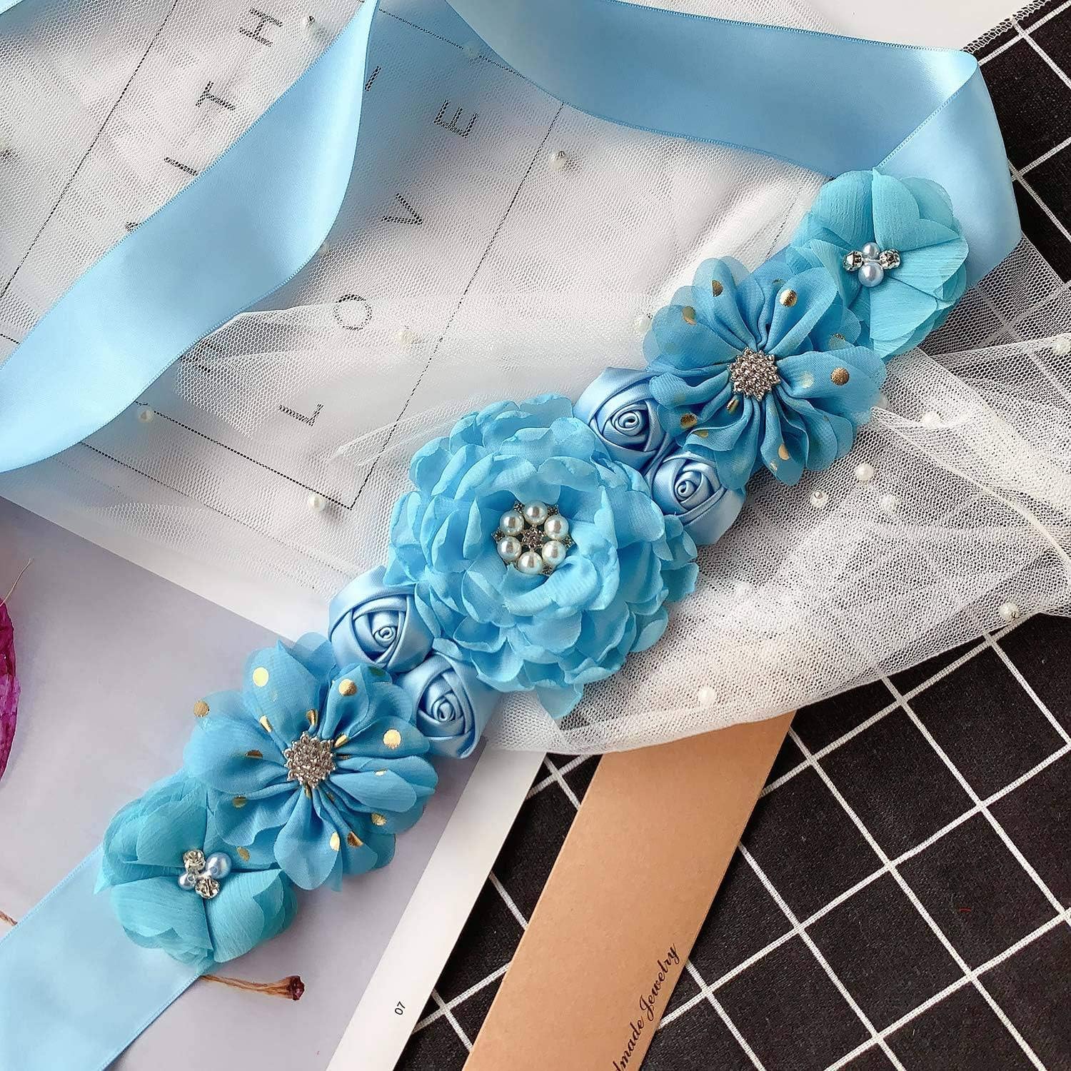 Maternity Sash Belt with Rhinestone Pearls - Elegant believes for Maternity Events